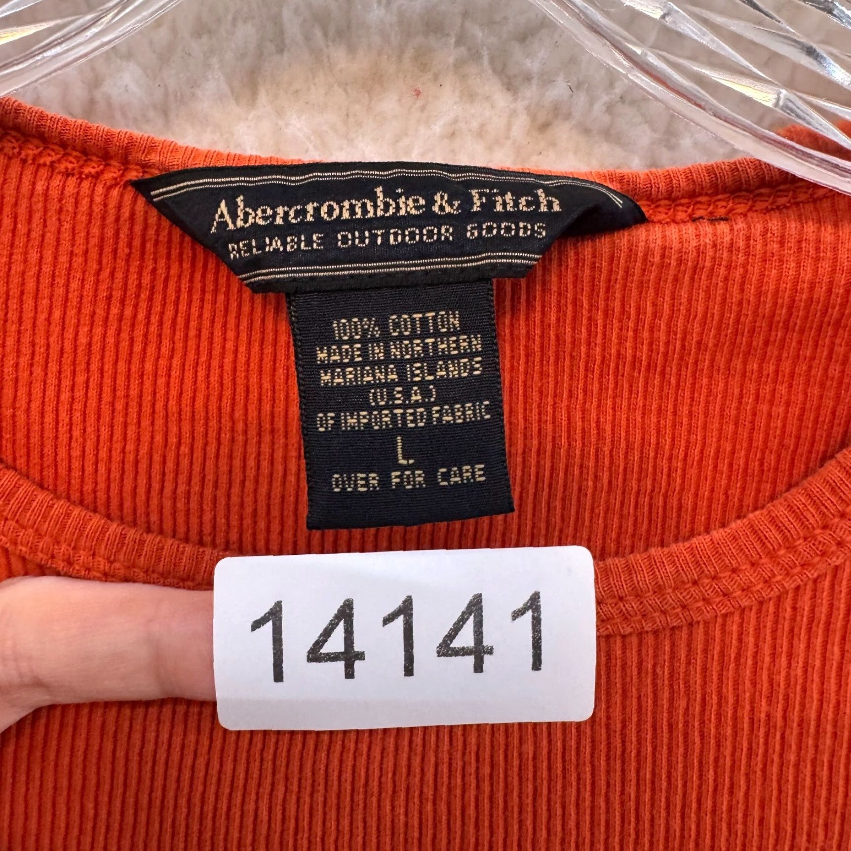 Abercrombie & Fitch VINTAGE Abercrombie Shirt M Orange 90s Rib Knit Boho Fairy Grunge Size M / US 6-8 / IT 42-44 - 8 Thumbnail