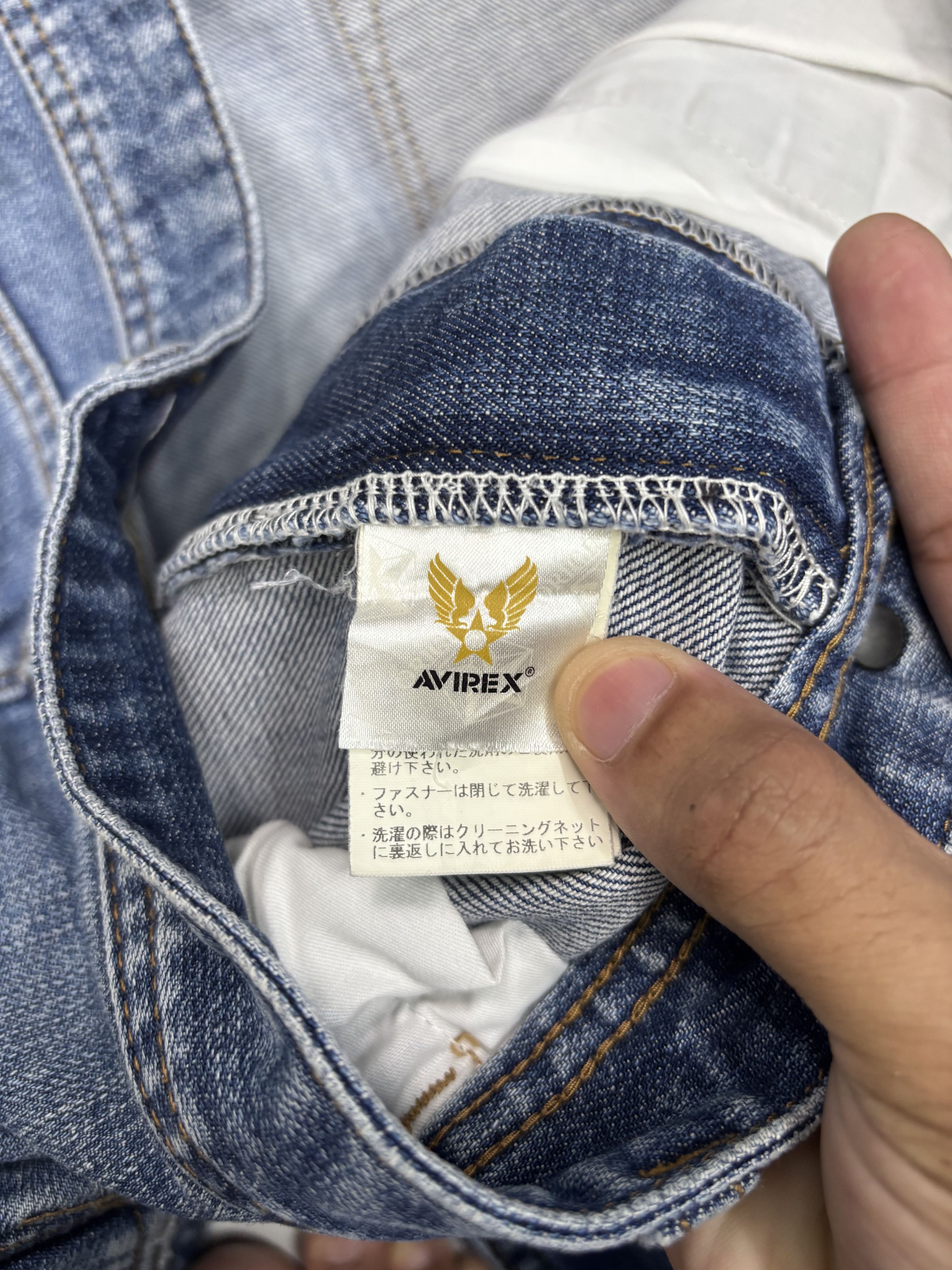 Avirex 🔥AVIREX TYPE BLUE WORKWEAR DISTRESSED DENIM JEANS Size US 35 - 11 Thumbnail