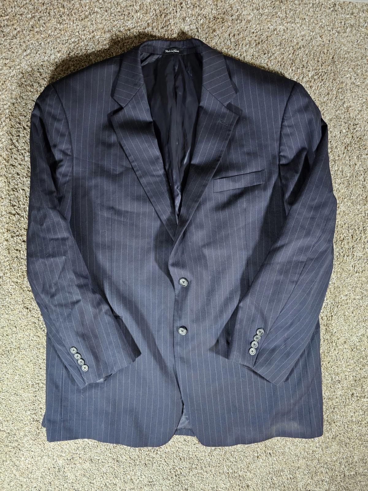 Chaps Chaps Men's Blazer Sz 48L Blue 100% Wool 48L 2 Button STAIN Size 48L - 1 Thumbnail