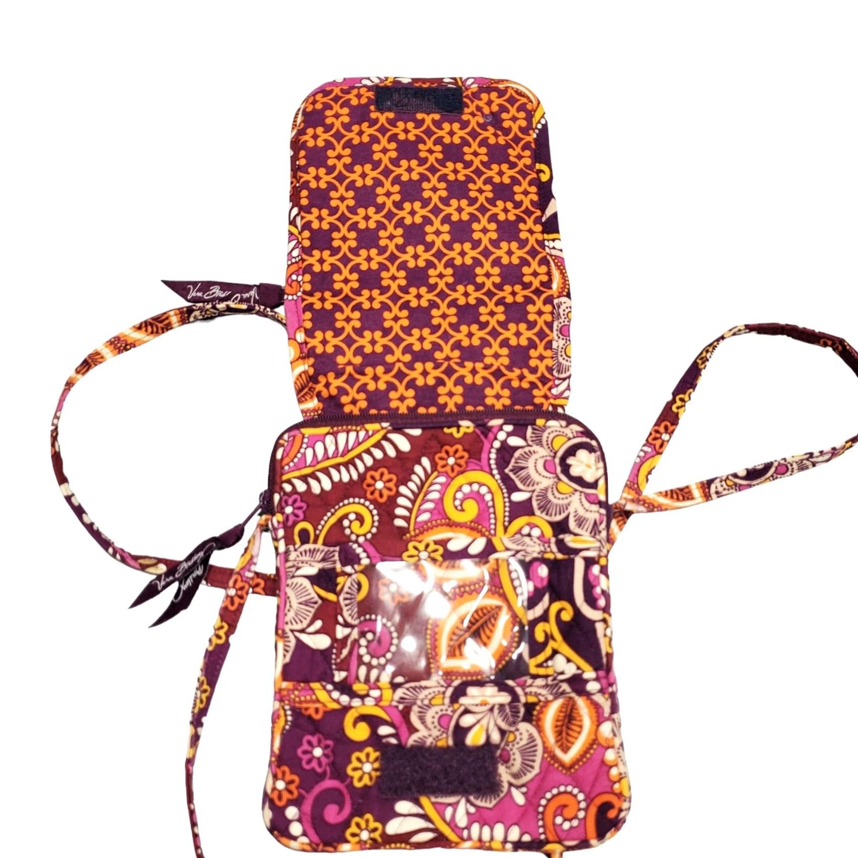 Vintage Vera Bradley Hipster Crossbody Bag Womens Purple Multi Fabric Paisley Zip Pocket Size ONE SIZE - 5 Thumbnail