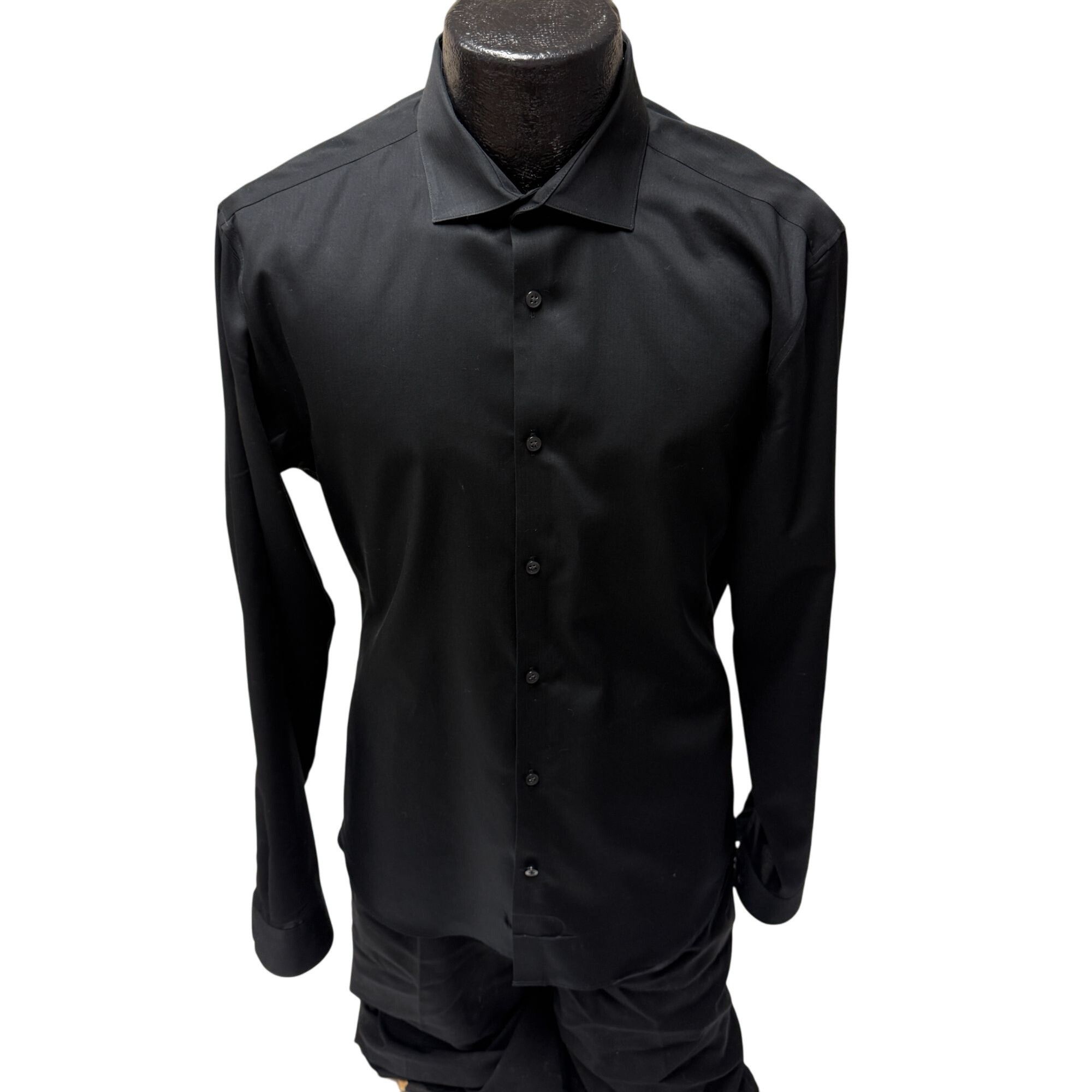 Calvin Klein CK EXTREME SLIM FIT Black Steel Herringbone Dress Shirt 16 |  Grailed