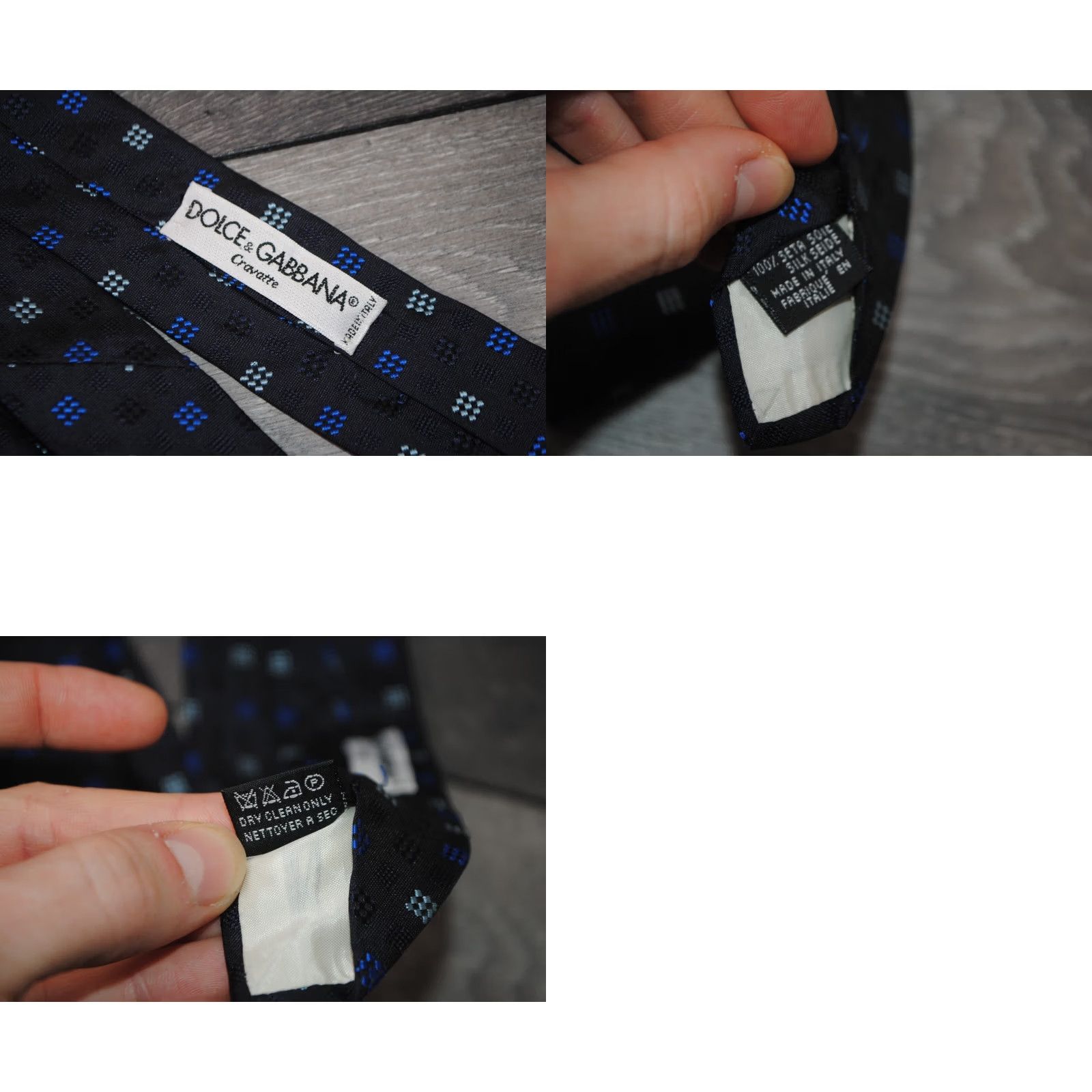 Dolce & Gabbana DOLCE&GABBANA DARK BLUE GEOMETRIC PATTERN 100% SILK TIE MENS NECKTIE ITALY Size ONE SIZE - 8 Thumbnail