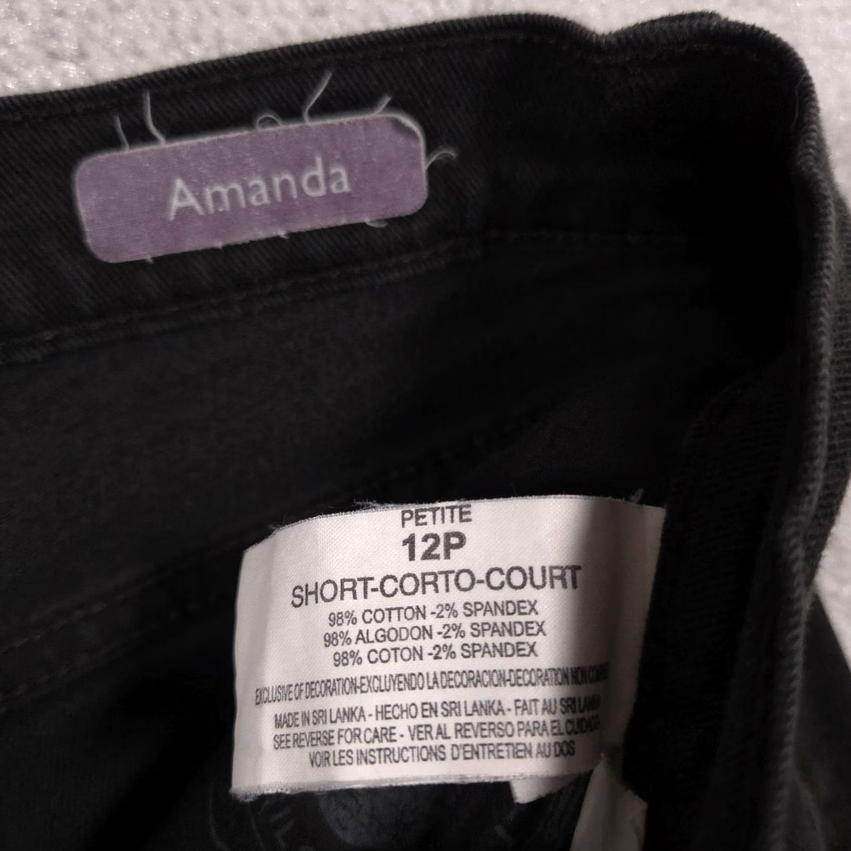 Gloria Vanderbilt Gloria Vanderbilt Amanda Jeans Women's 12P Petite Stretch Black Denim Mid-Rise Size 34" / US 12 / IT 48 - 7 Thumbnail