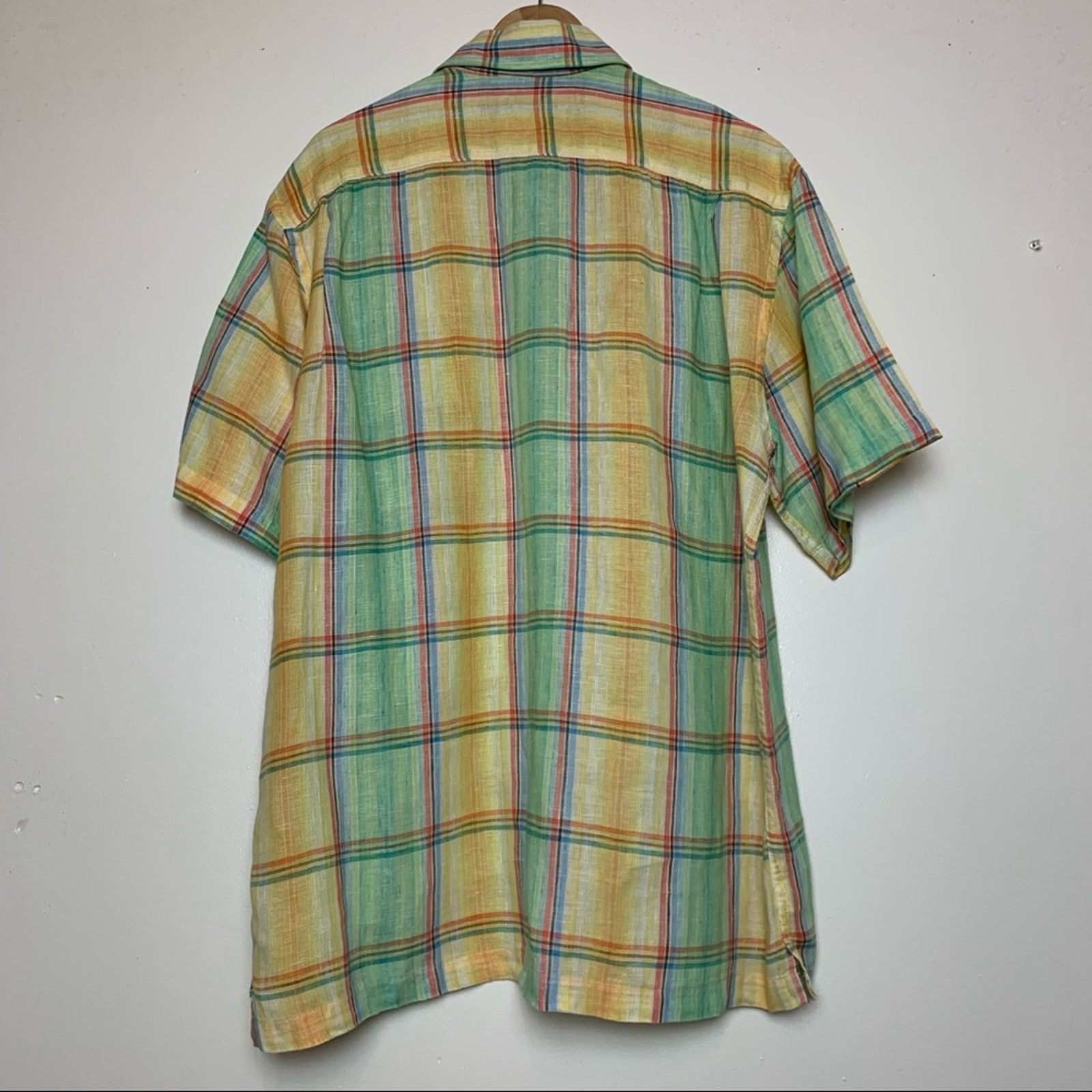 Alan Flusser Alan Flusser Linen Summer Plaid Button Up Shirt Men Med Size US M / EU 48-50 / 2 - 4 Thumbnail