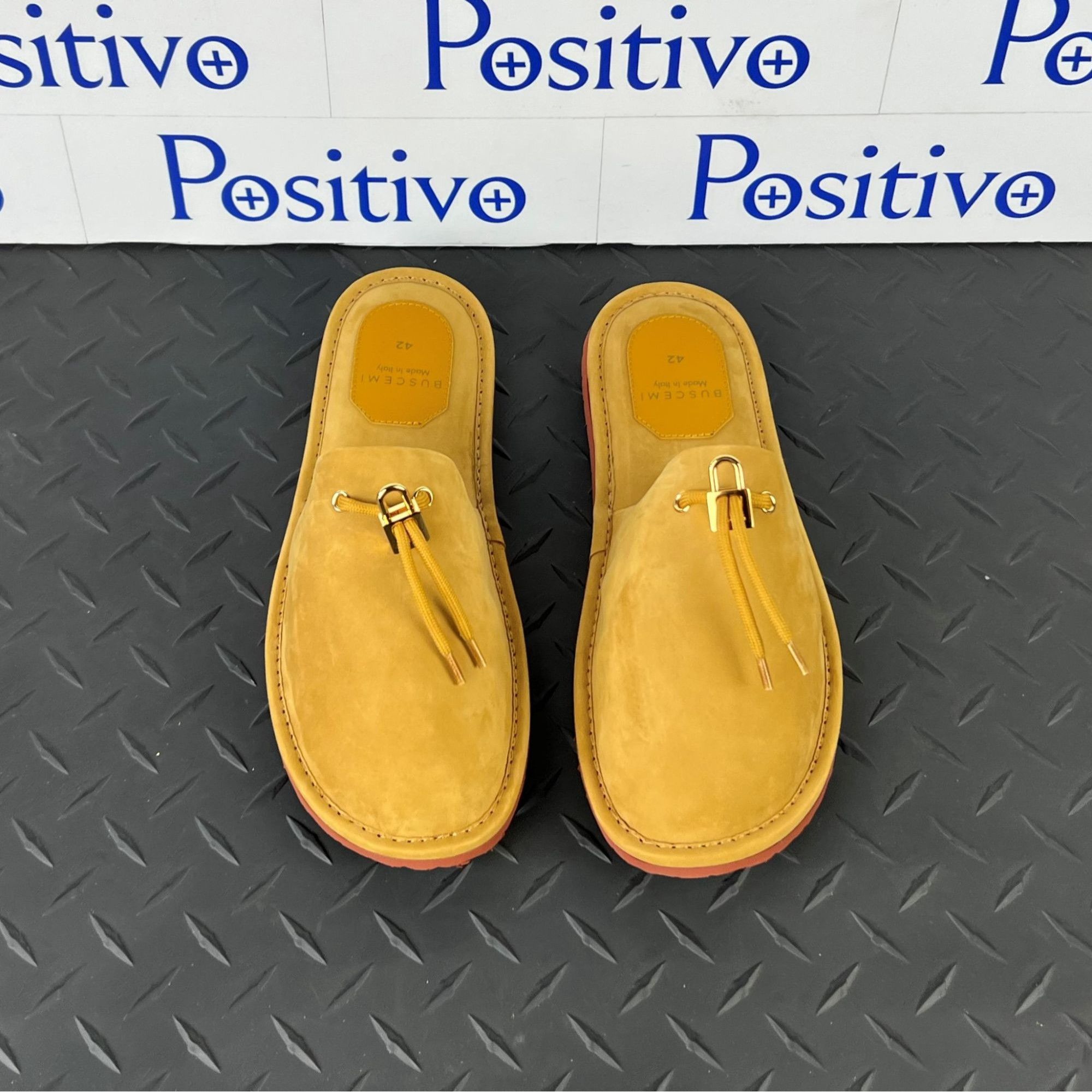 Buscemi Buscemi Greenwich Wheat Gum Suede Slippers US 9 SAMPLE Size US 9 / EU 42 - 3 Thumbnail