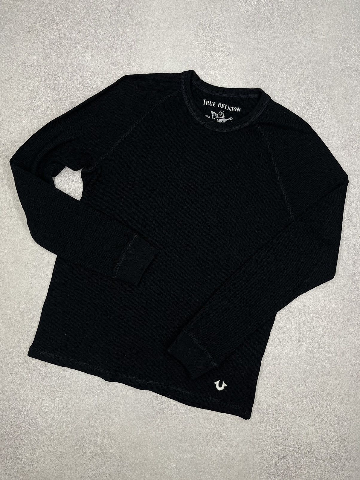 Vintage True Religion Longsleeve Raglan Crew Black Y2K