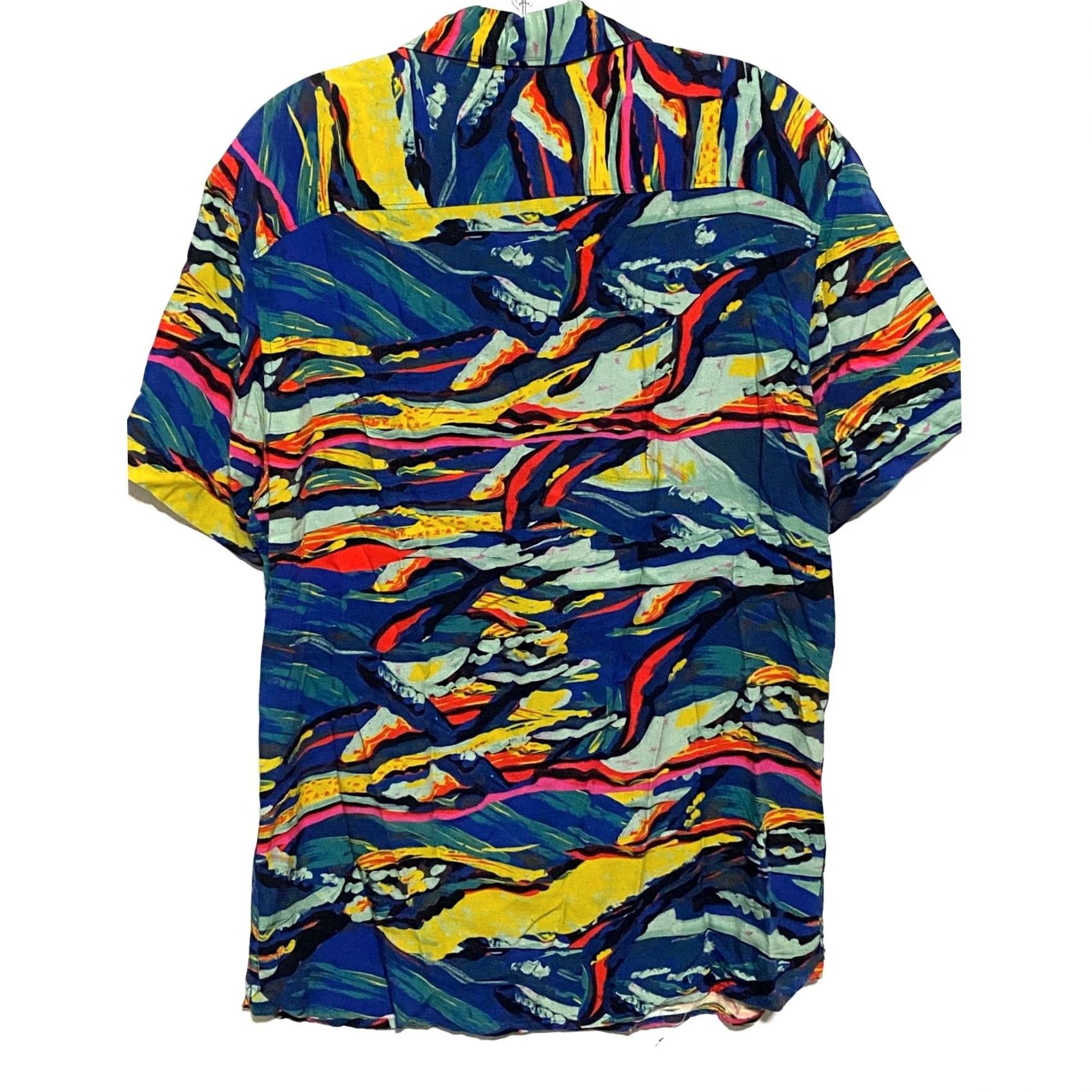 Perry Ellis Perry Ellis Button-Up Shirt Men S Viscose Watercolor Abstract Colorblock 80s Artsy Indie Short Sleeve Blue Button-Down Casual Workwear Travel Mens Size US S / EU 44-46 / 1 - 3 Thumbnail