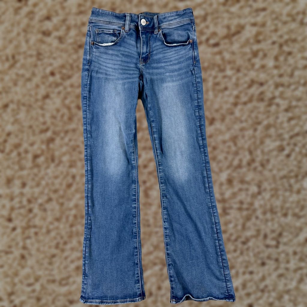 American Eagle Outfitters American Eagle Outfitters Jeans Womens 6 Blue Denim Bootcut Cotton Blend Stretch Distressed 5-Pocket Regular Inseam 29in Blue Mens Womens Girls Size 28" / US 6 / IT 42 - 1 Thumbnail