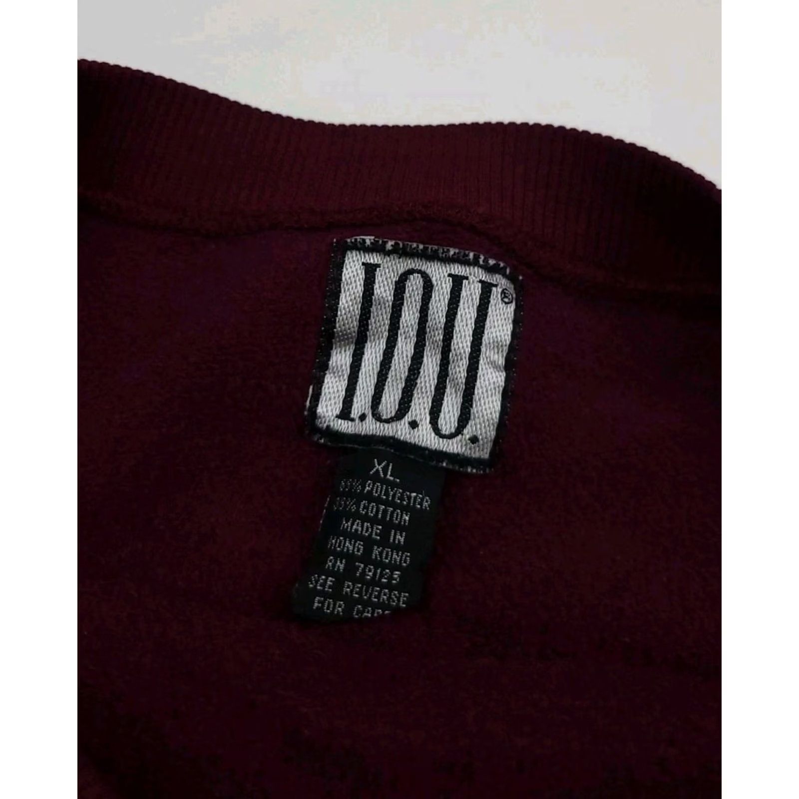 Vintage VINTAGE Shirt Mens L Red IOU Authentic Collection Print Striped Sweatshirt Vtg 90s USA Size US L / EU 52-54 / 3 - 5 Thumbnail