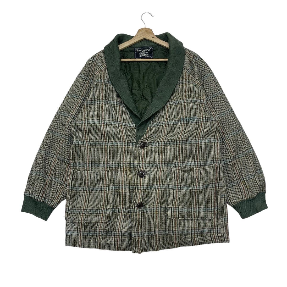 Burberry 🔥Vintage Burberry Shawl Collar Wool Jacket Size US L / EU 52-54 / 3 - 1 Thumbnail