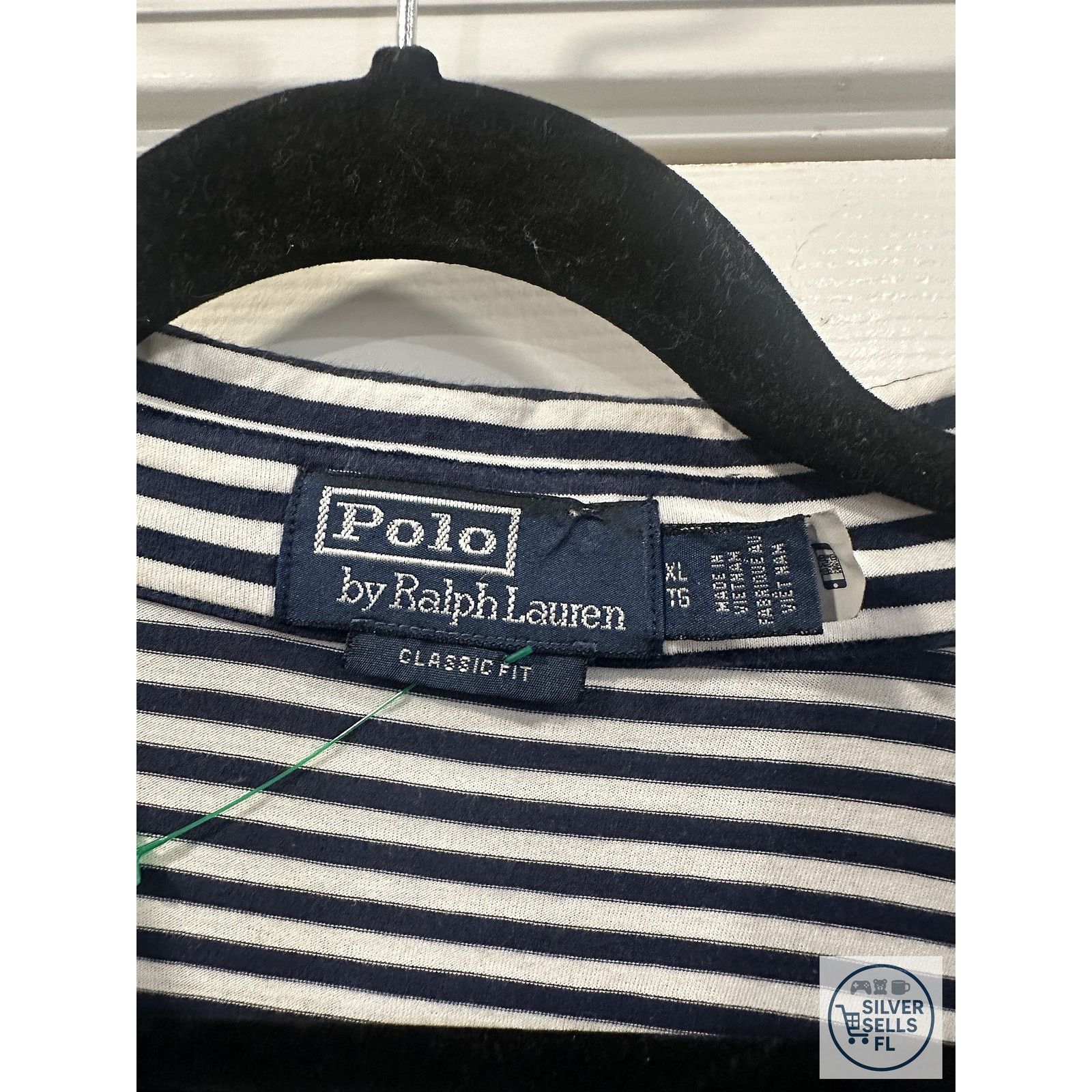 Polo Ralph Lauren Polo Ralph Lauren XL Navy White Striped Crest Pocket Shirt Size US XL / EU 56 / 4 - 2 Thumbnail