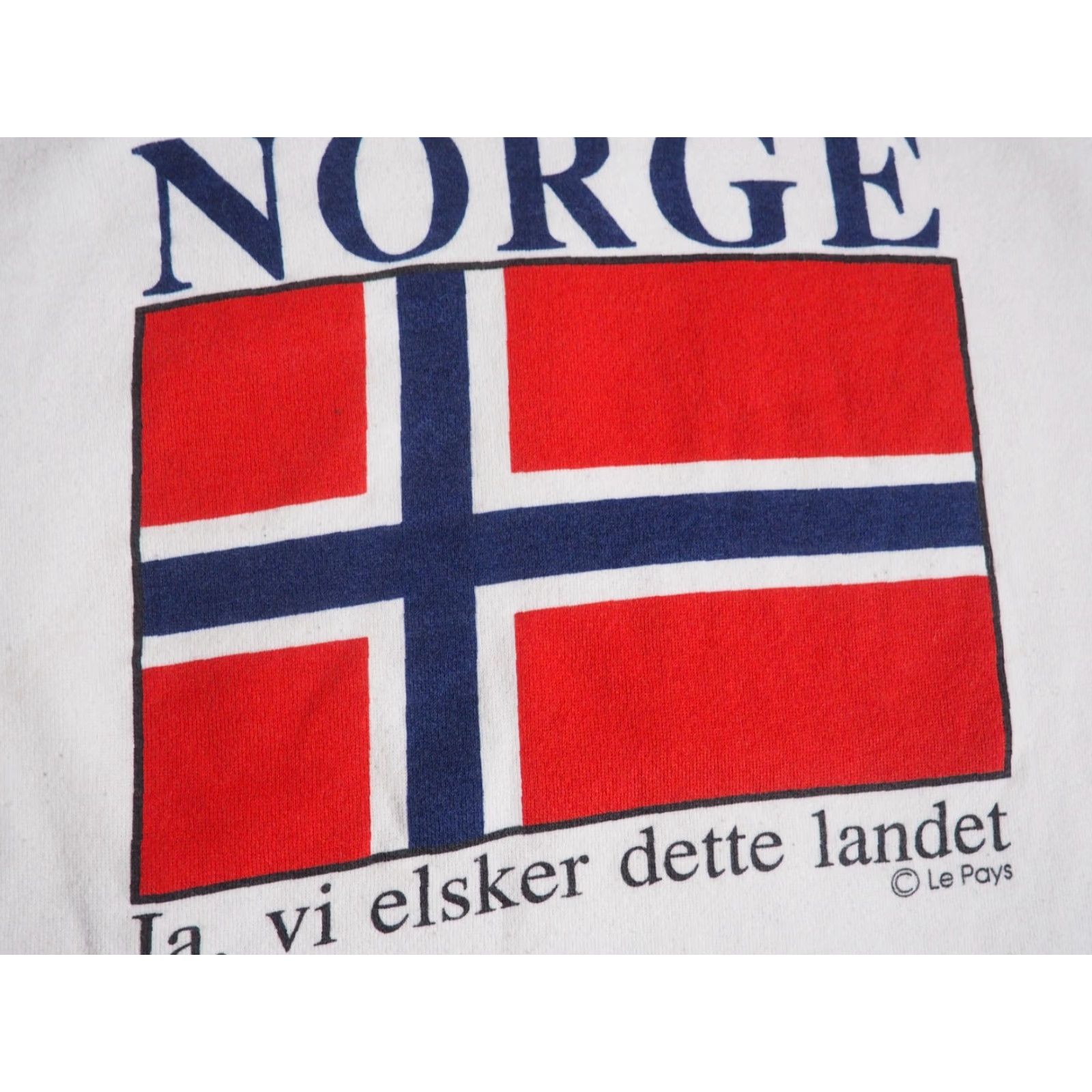 Hanes VTG Hanes Norway Norge Flag Nordic White Pullover Sweatshirt Mens XL Sweatshirt Pullover Graphic Print 90s Winter Fashion Mens XL Size US XL / EU 56 / 4 - 4 Thumbnail