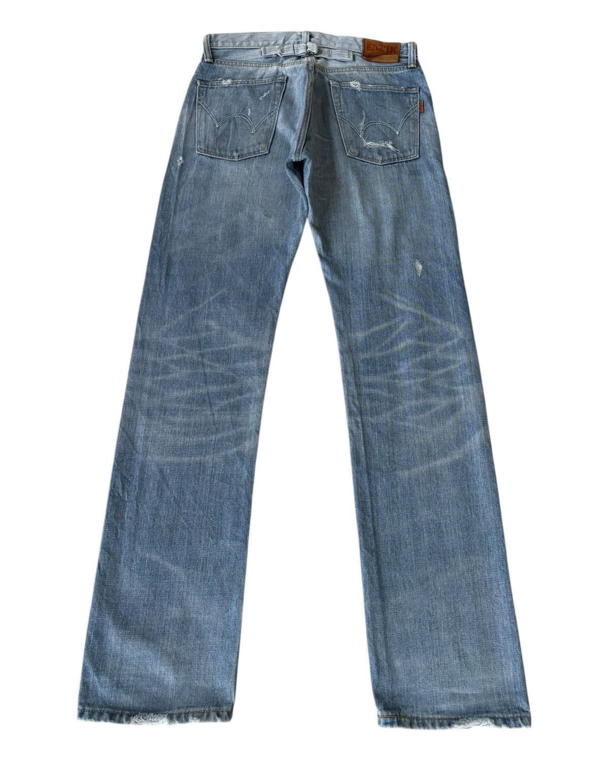 Hysteric Glamour × Undercover 🔥EDWIN 505zx SELVEDGE DENIM BUCKLE BACK BLUE WASH JEANS Size US 30 / EU 46 - 9 Thumbnail