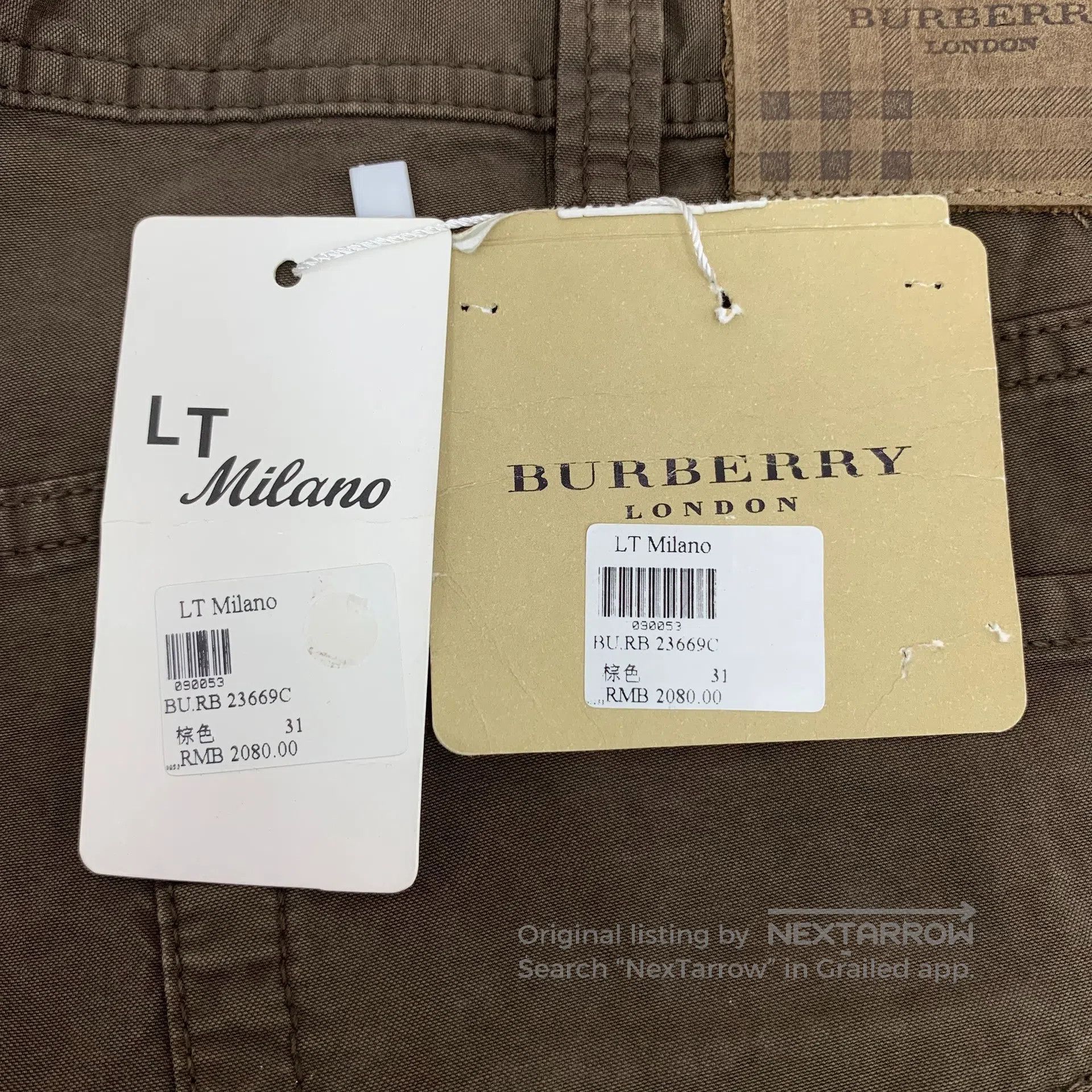 Burberry Burberry Brown Washed Cotton Casual Pants| Size US 31 - 8 Thumbnail