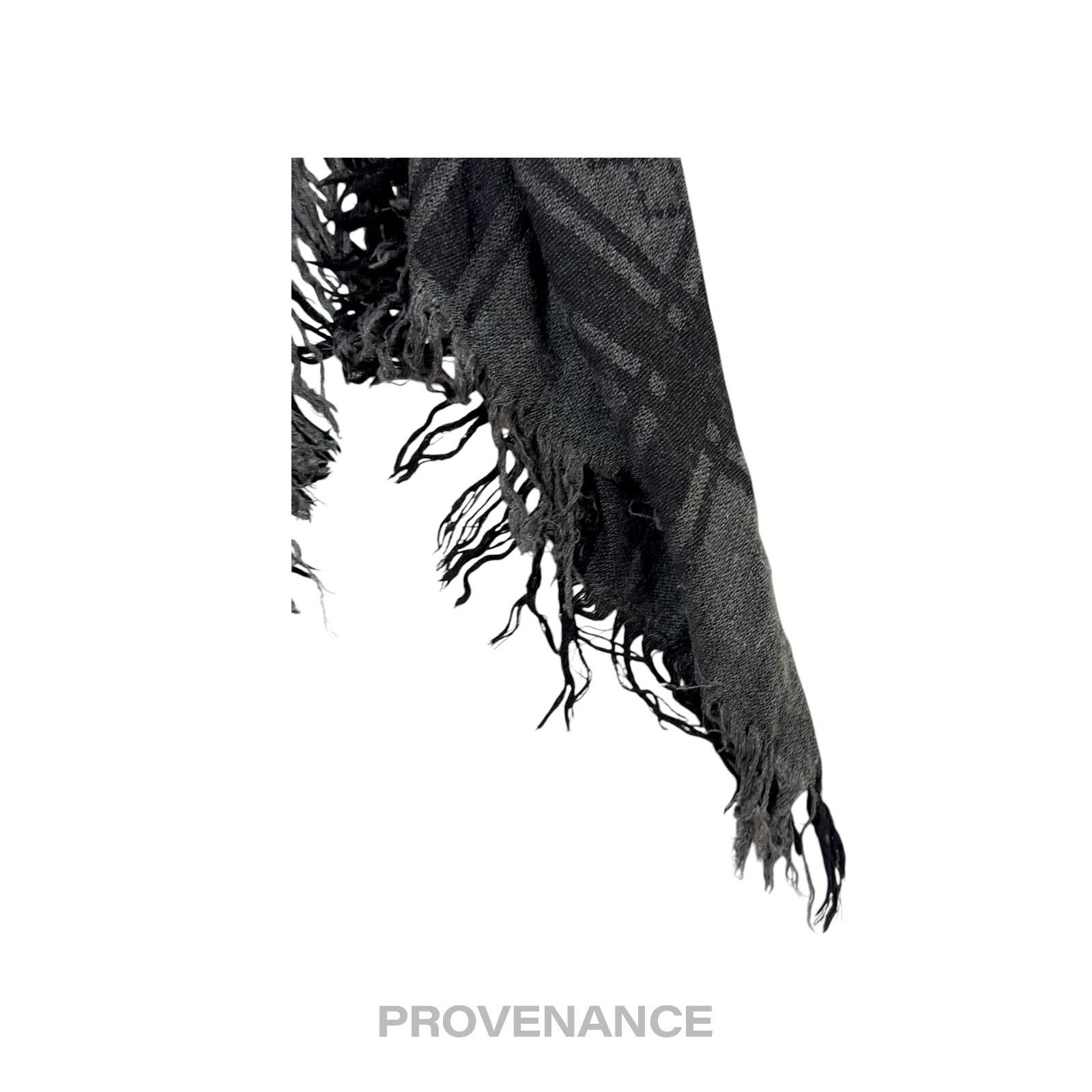 Gucci 🔴 Gucci Survie Fox Shawl Scarf - GG Black Charcoal Size ONE SIZE - 7 Thumbnail