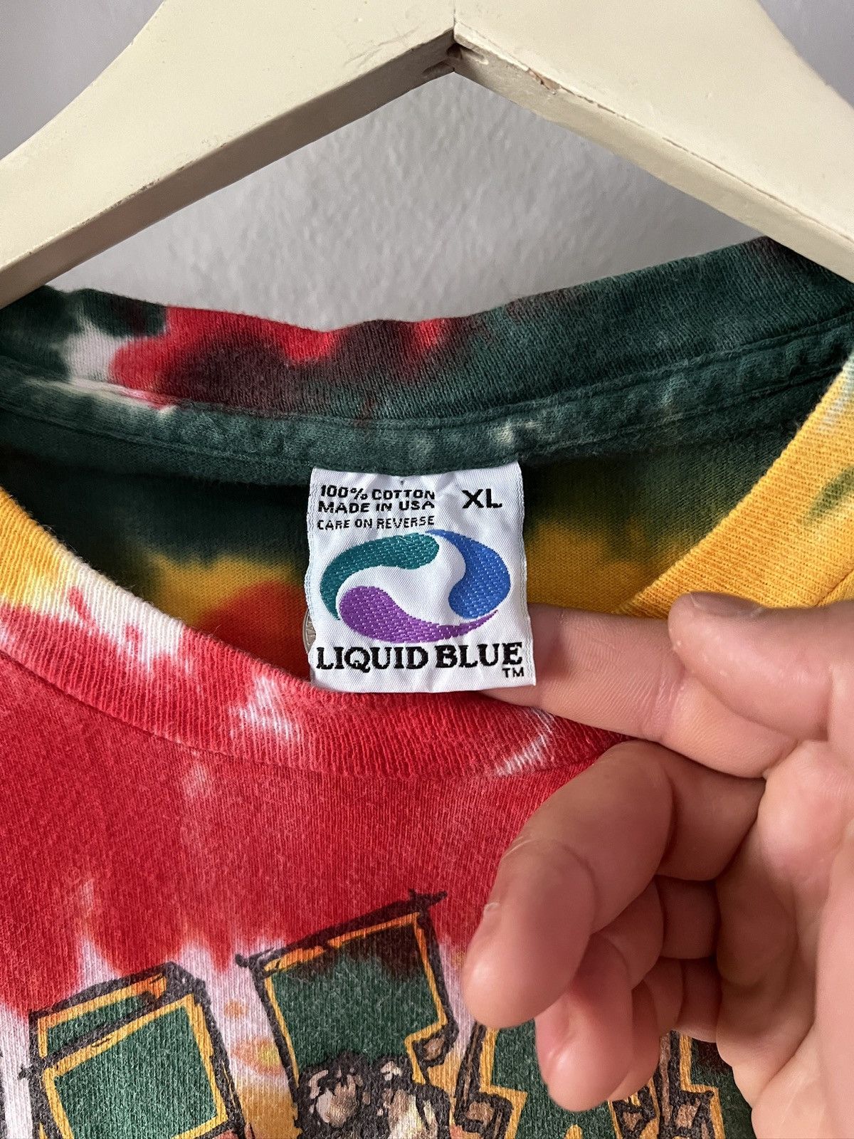 Grateful Dead Vintage 1996 Grateful Dead Liquid Blue Lithuania Tee Size US XL / EU 56 / 4 - 8 Thumbnail