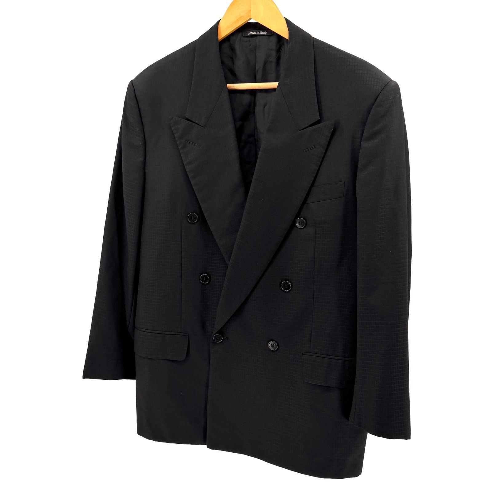 Vintage 90s Duemila by Sandro Zanella Black Double Breasted Blazer Size 40R - 1 Thumbnail