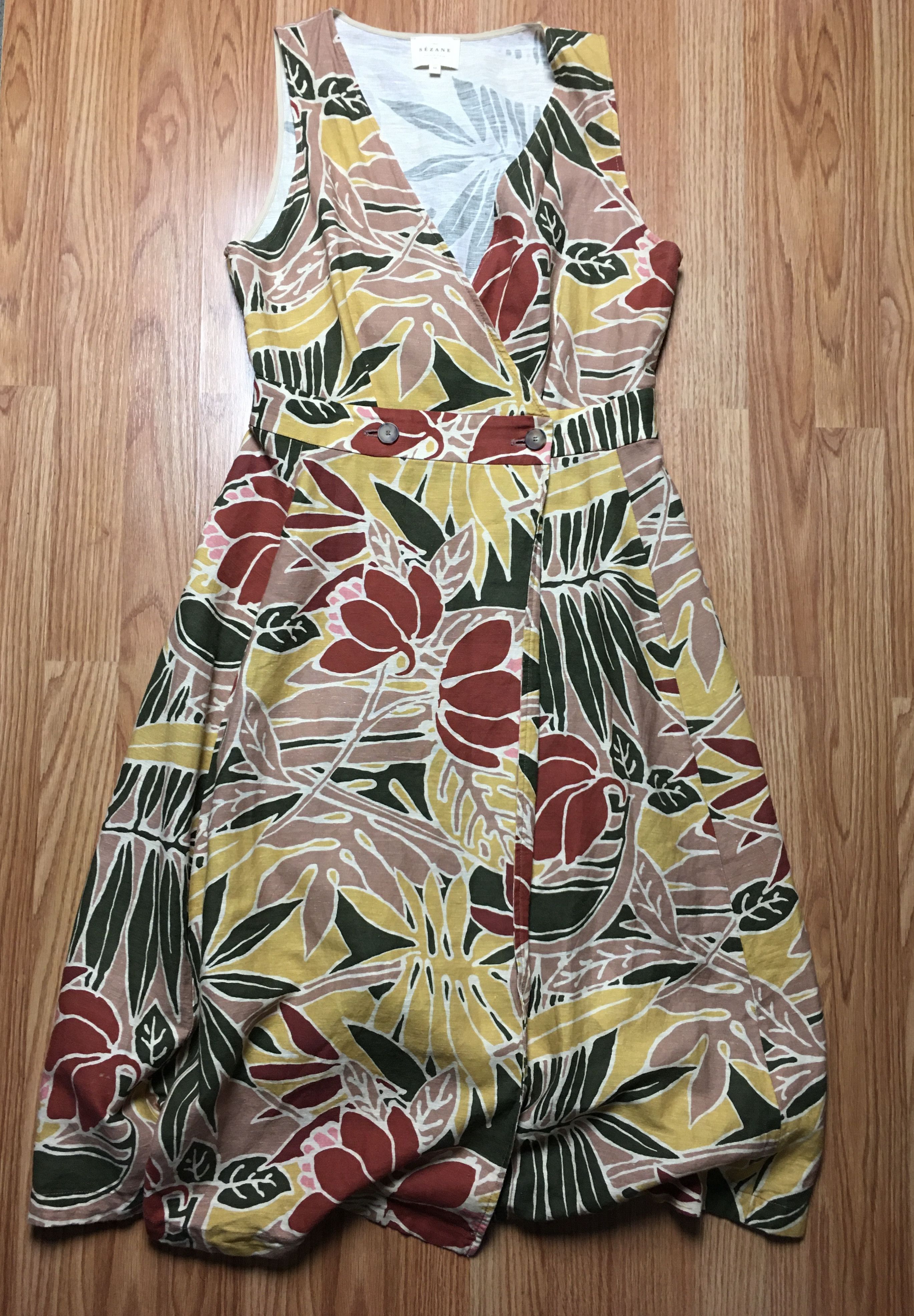 Sezane Sezane Mathilda Linen Blend Floral Dress EU 40 Size M / US 6-8 / IT 42-44 - 9 Thumbnail