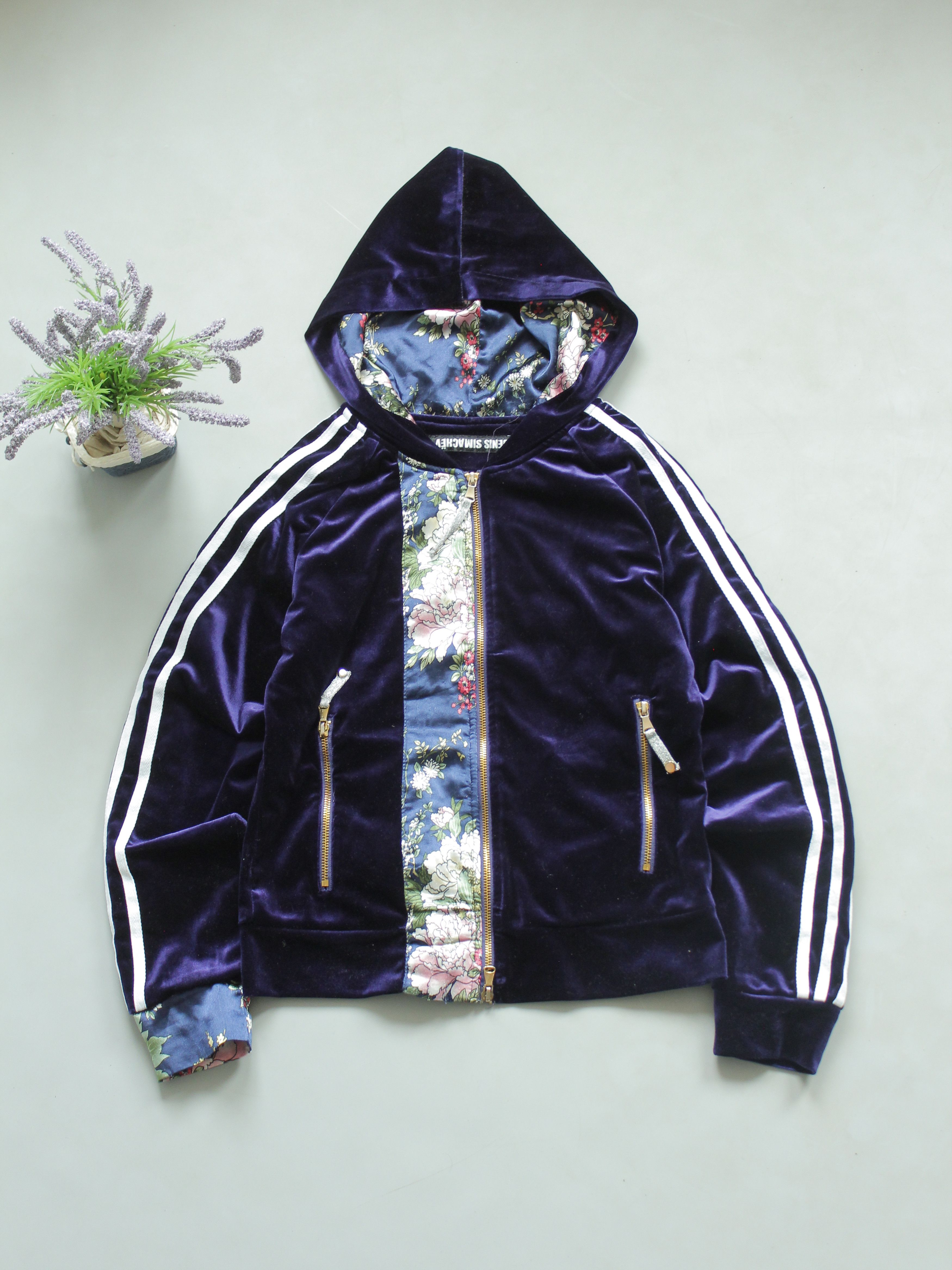Denis Simachev Denis Simachev Womens Hoodie jacket Velour Three Stripes s m Size M / US 6-8 / IT 42-44 - 1 Thumbnail