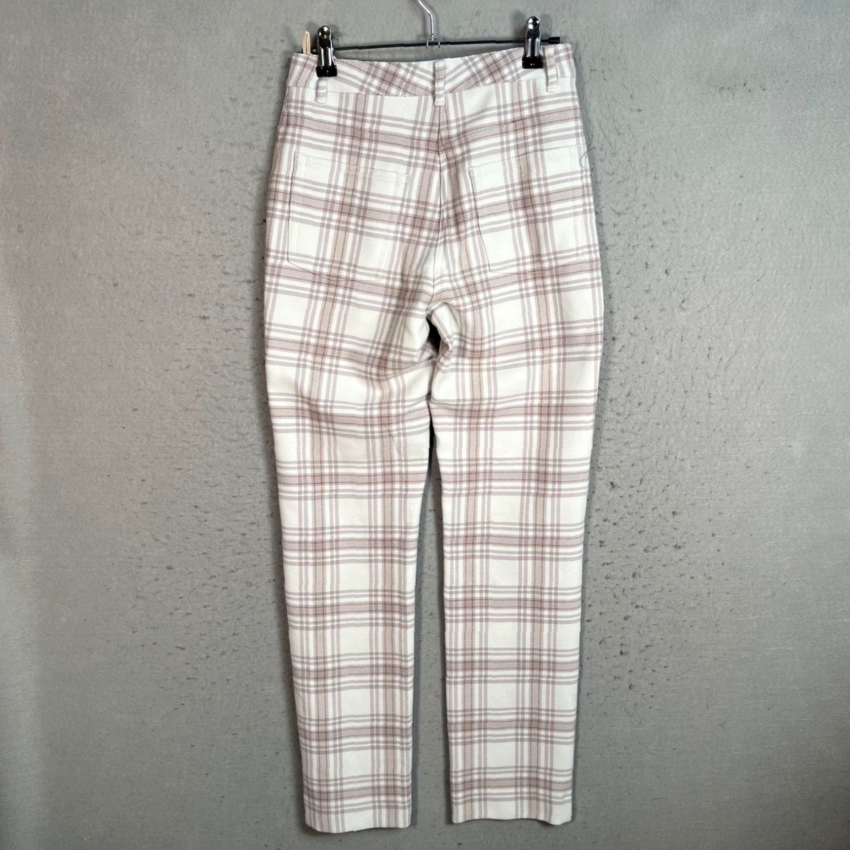 Vintage Wilfred Trousers Womens Size 2 Beige & Pink Plaid High-Waisted Size 26" / US 2 / IT 38 - 2 Thumbnail