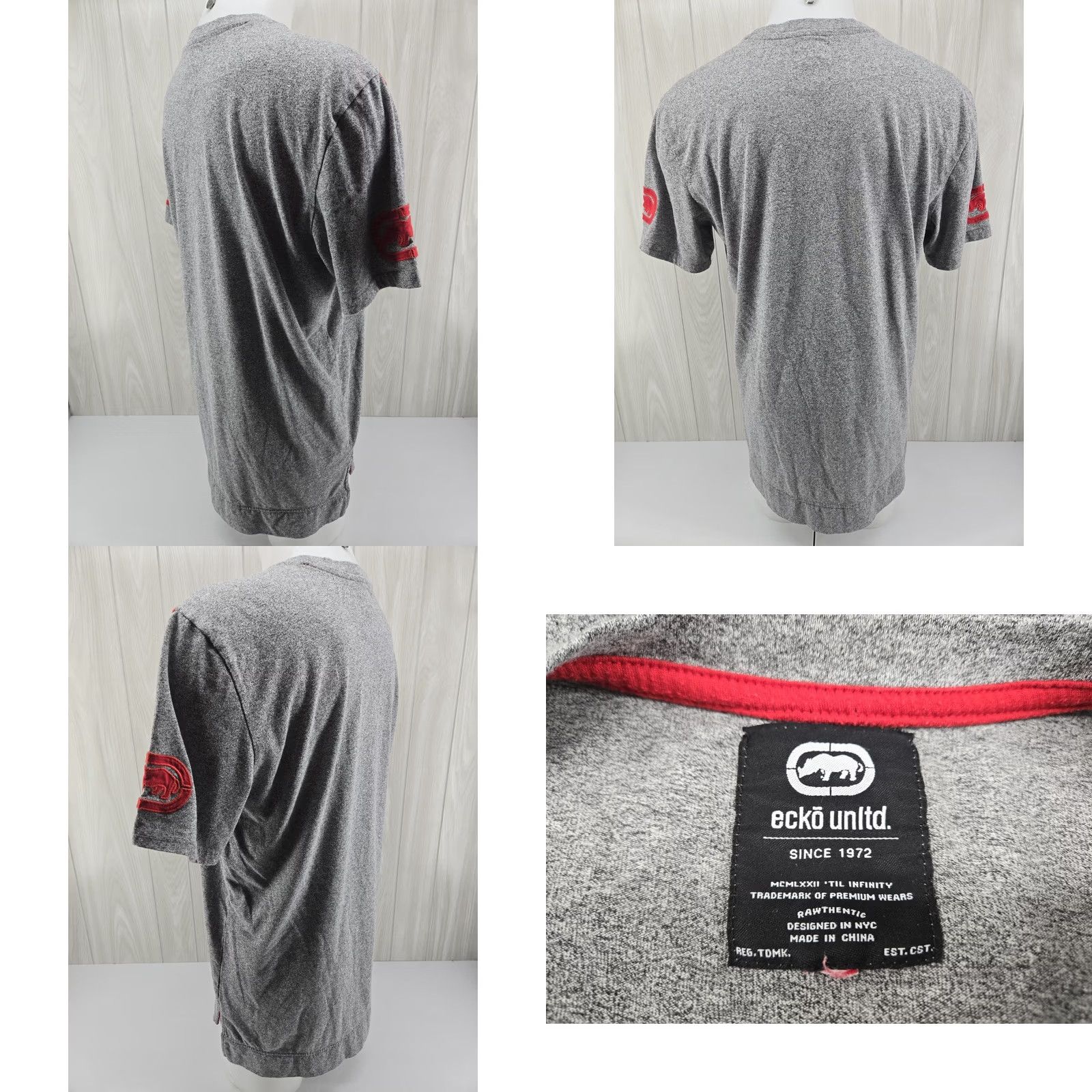Ecko Unltd. VINTAGE Ecko Unltd Mens XL T Shirt Gray Red Short Sleeve Mens XL T-Shirt Gray Red Short Sleeve Size US XL / EU 56 / 4 - 8 Thumbnail