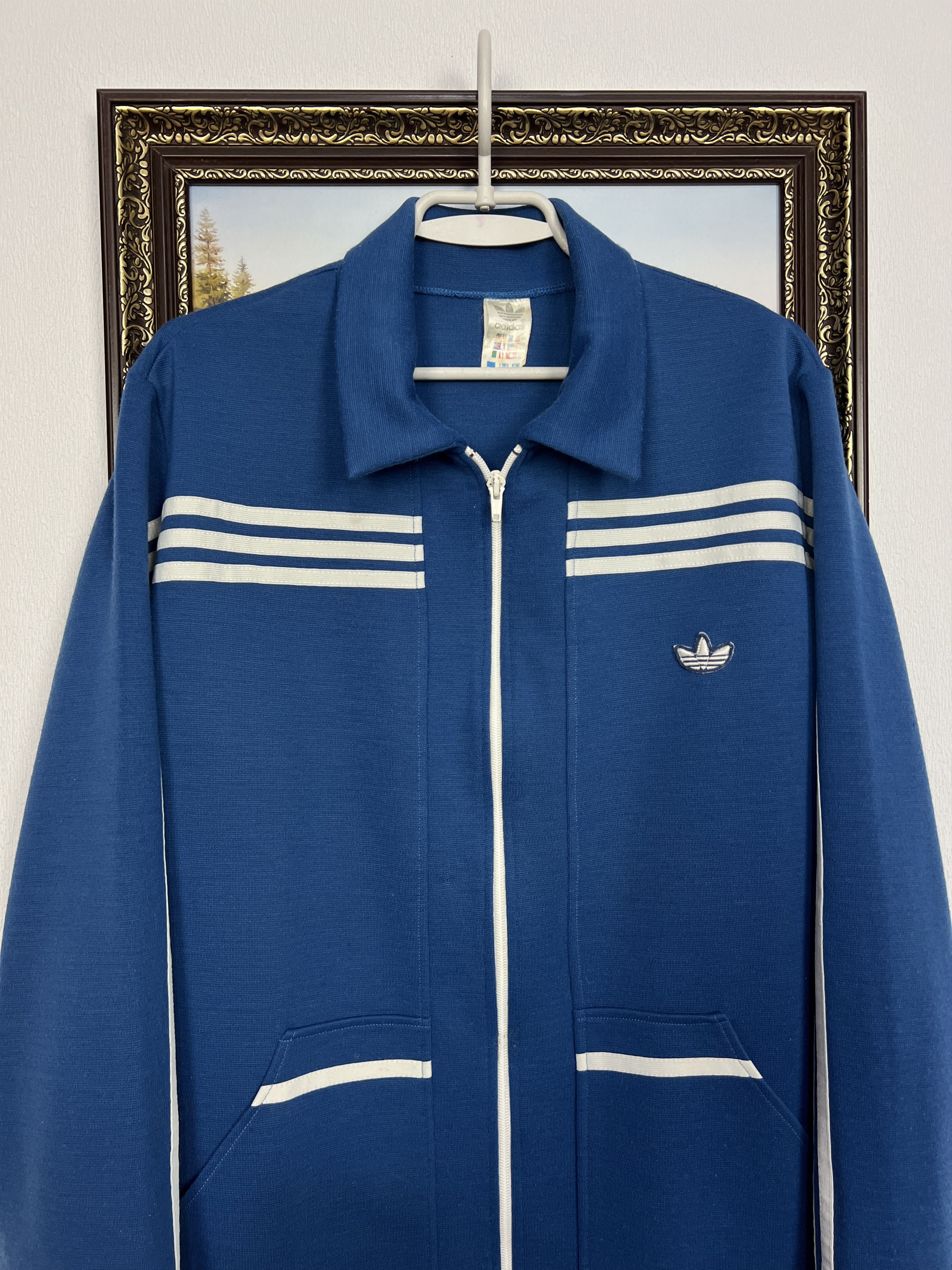 Adidas Vintage 80's Schwahn West Germany Jacket Blue Track Top Size US XXL / EU 58 / 5 - 2 Thumbnail