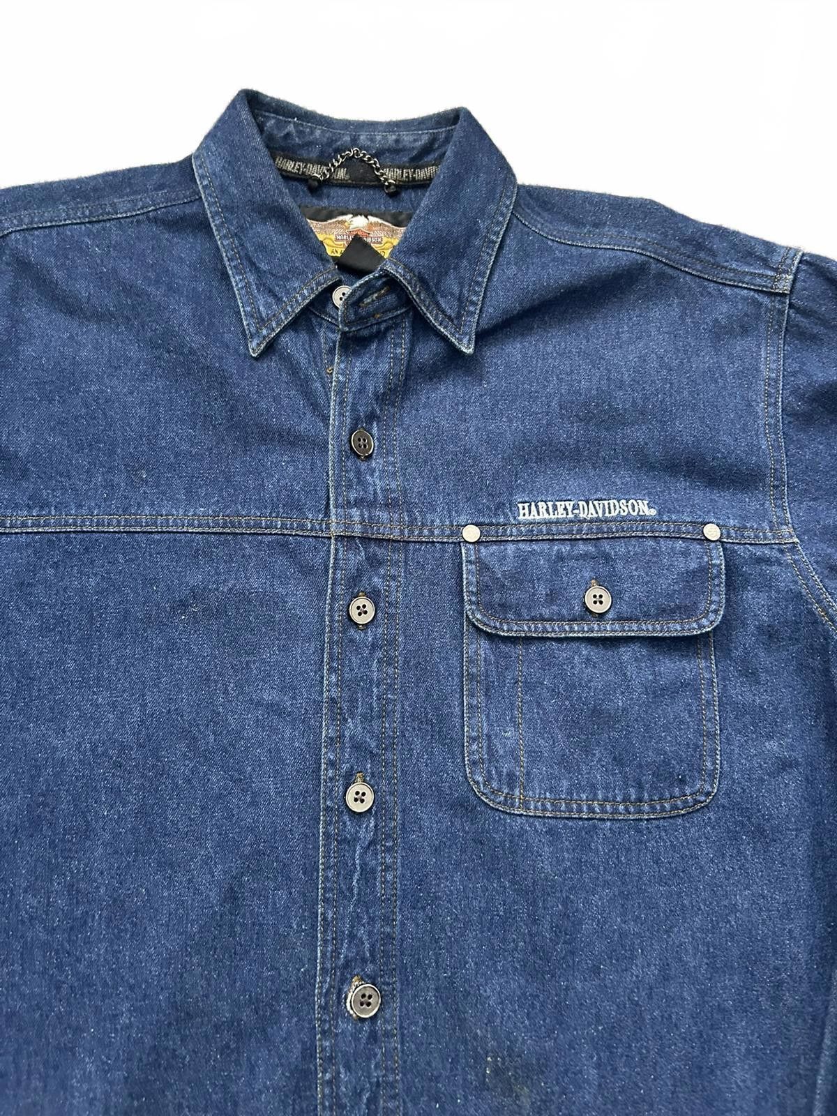 Harley Davidson Vintage Harley-Davidson Denim Button-Up Shirt Size US L / EU 52-54 / 3 - 2 Thumbnail