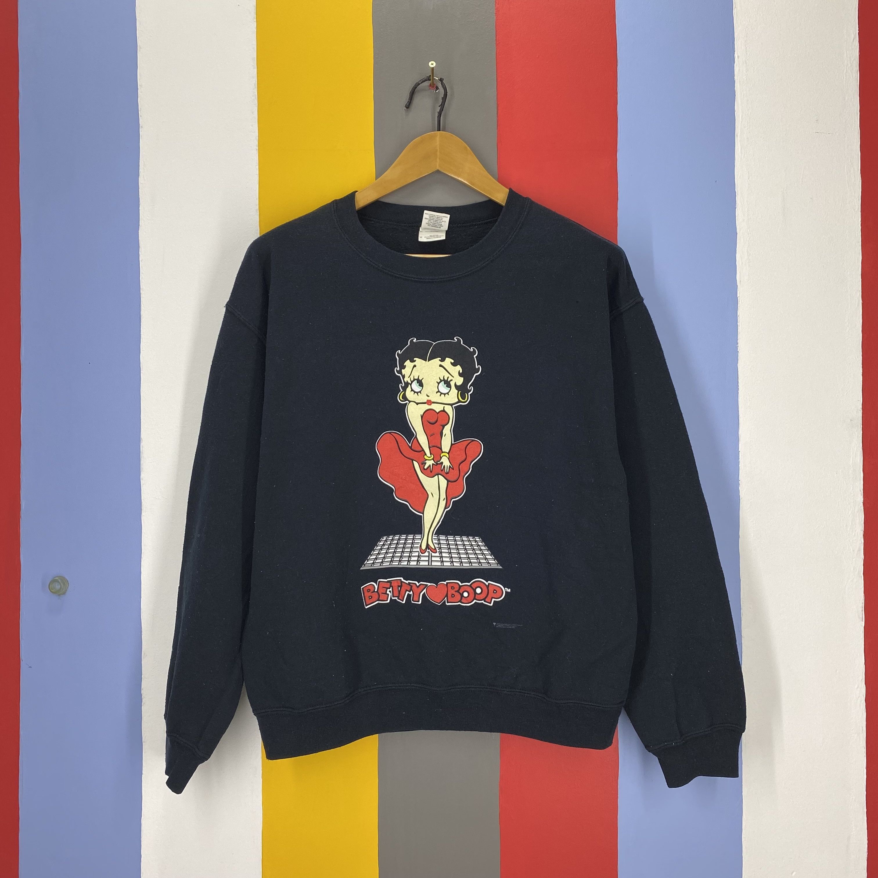 Gildan Vintage BETTY BOOP by GILDAN Crew Neck Sweatshirt #1891/09 Size US M / EU 48-50 / 2 - 1 Thumbnail