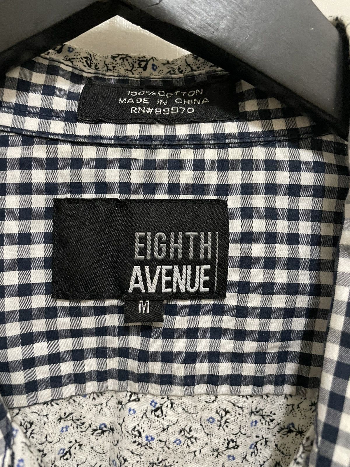 Eighth Avenue White Button Up Blue/Black Floral Pattern Size US M / EU 48-50 / 2 - 5 Thumbnail