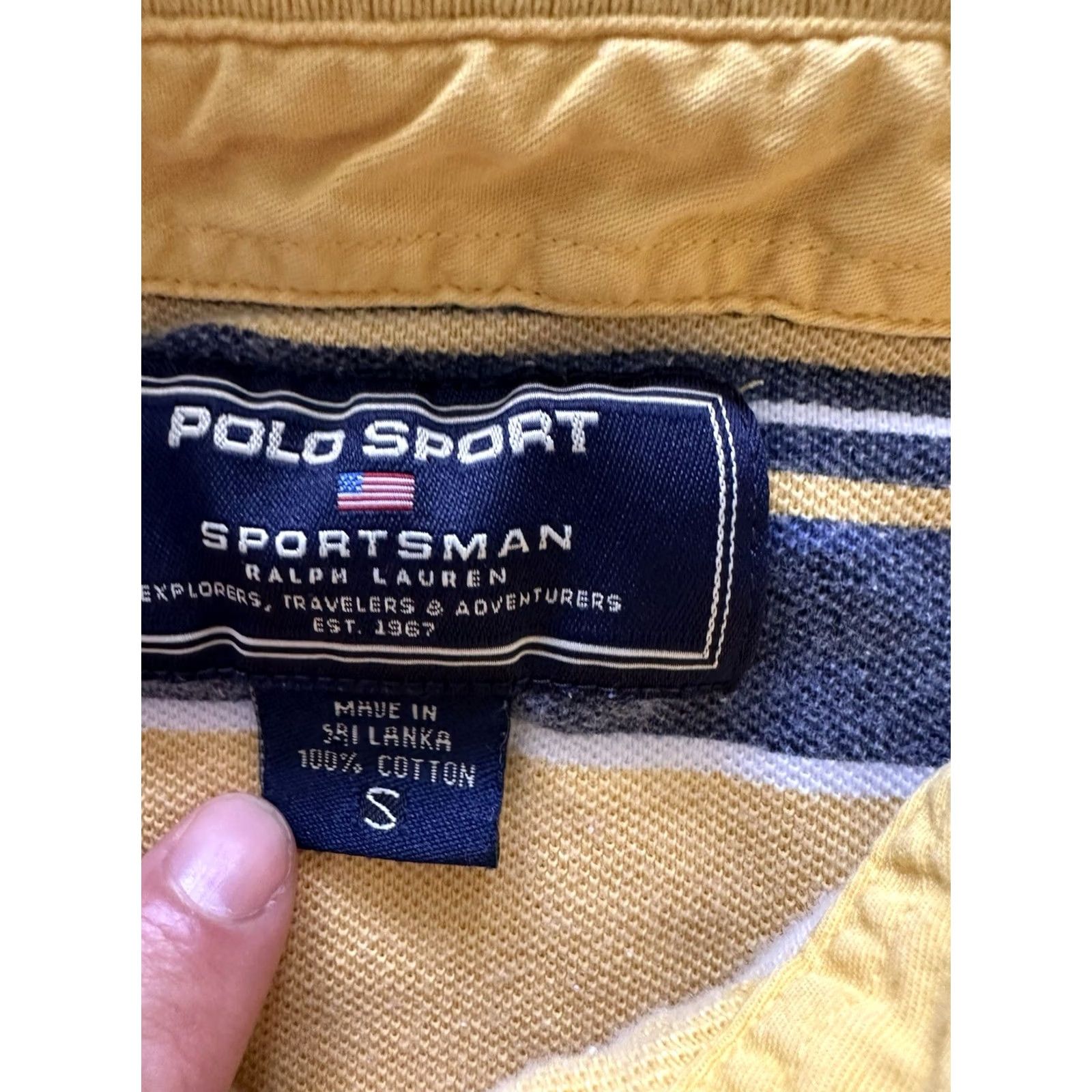 Polo Ralph Lauren VINTAGE Polo Ralph Lauren Polo Shirt Mens Size S Yellow Stripe 90s Sportsman Polo Sport Shirt Size US S / EU 44-46 / 1 - 3 Thumbnail