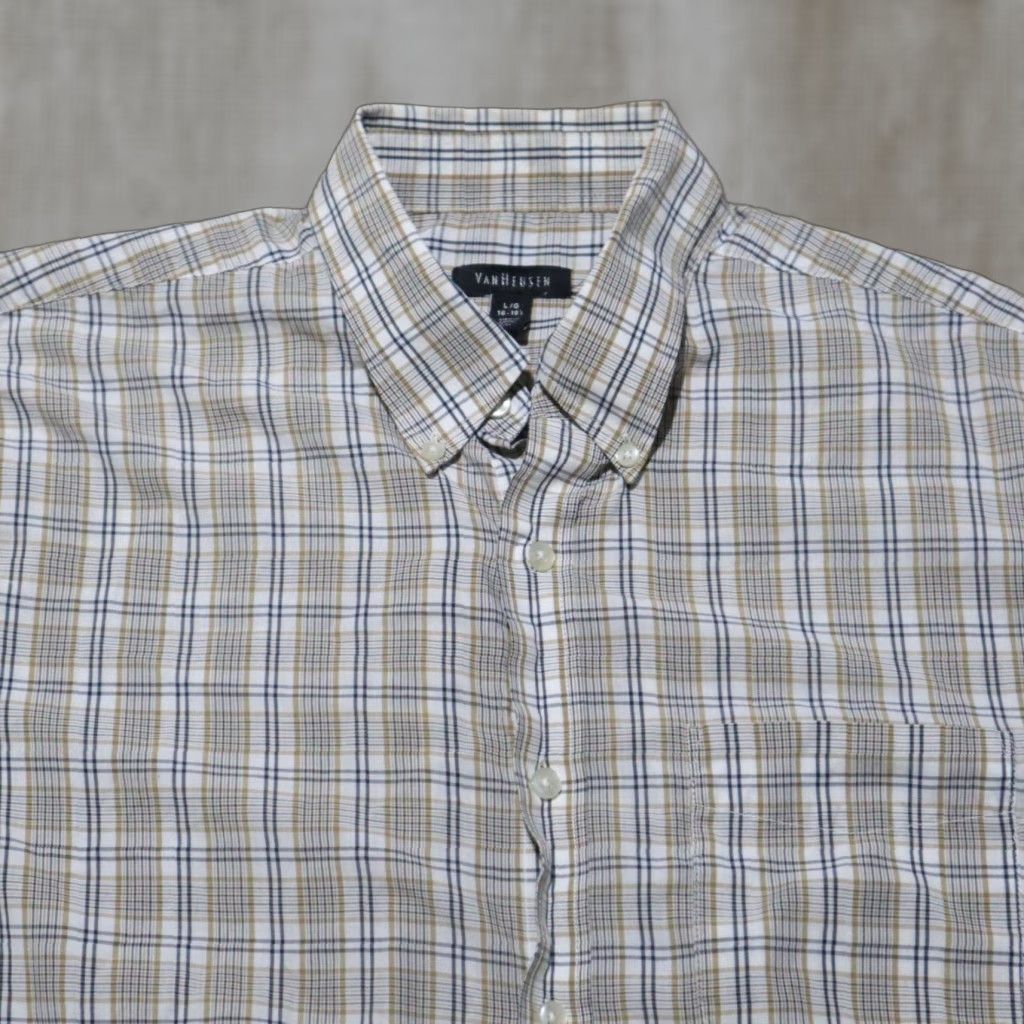 Van Heusen Van Heusen Shirt Mens L Multicolor Plaid Short Sleeve Button-Up Casual Fit Size US L / EU 52-54 / 3 - 1 Thumbnail