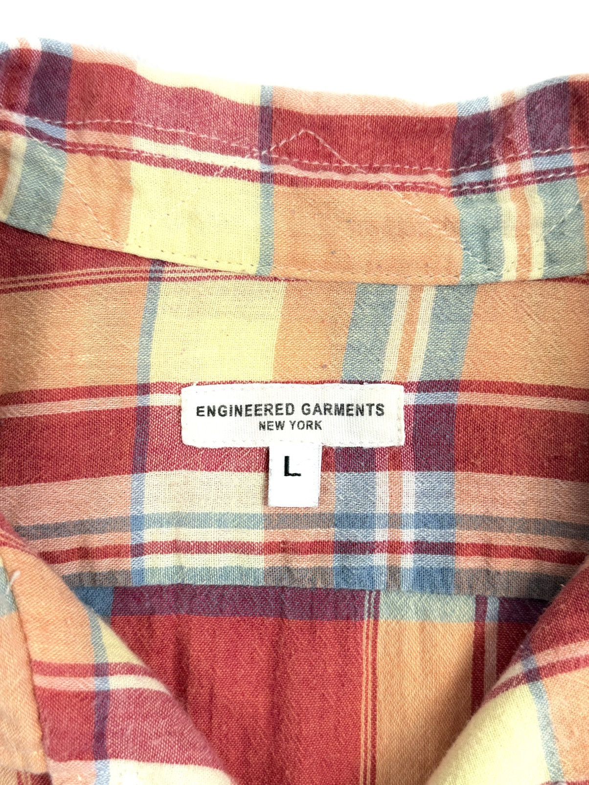 Engineered Garments Engineered Garments Linen Blend Plaid Shirt USA Short Sleeve Size US L / EU 52-54 / 3 - 10 Thumbnail