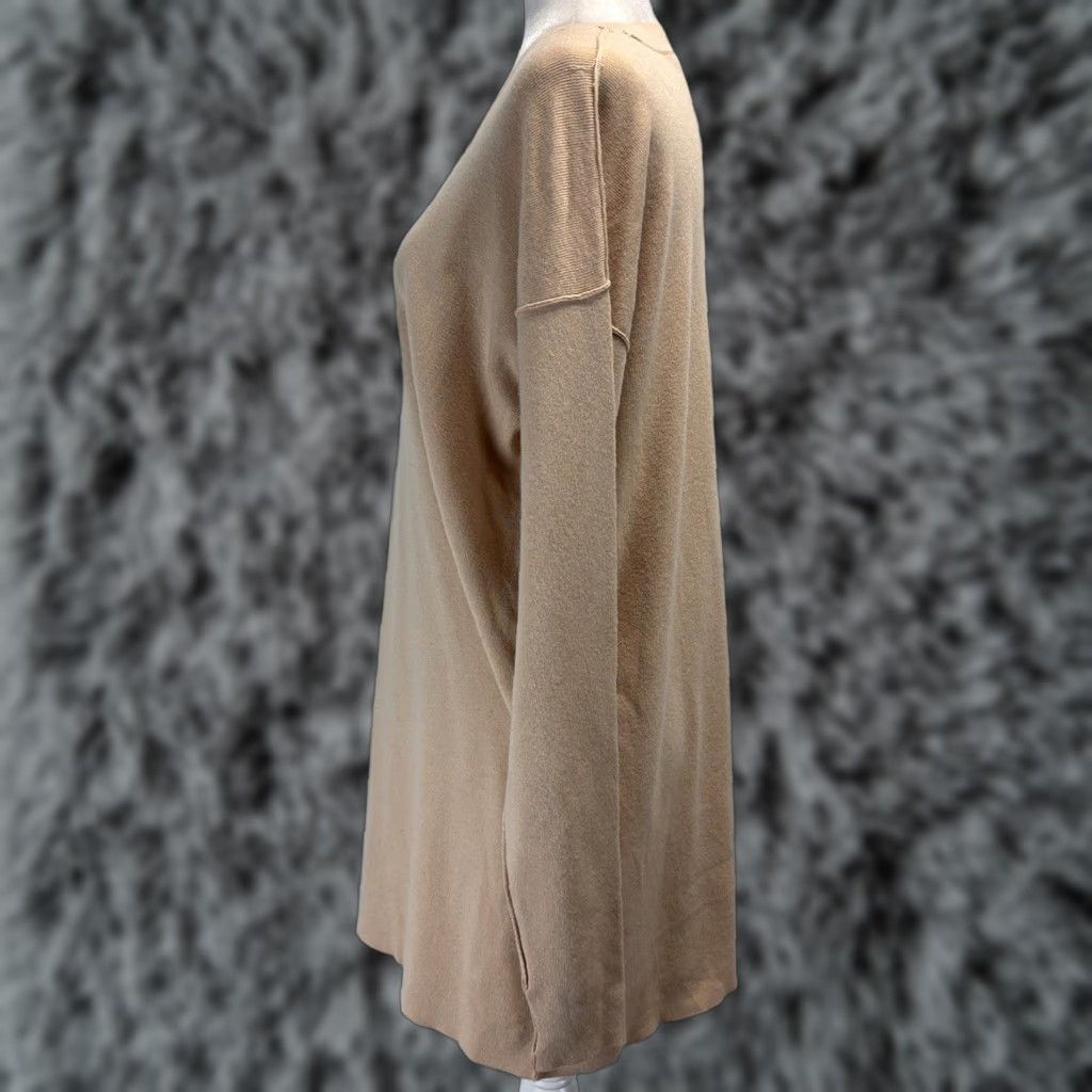 Free People Free People Knit Sweater Dress Womens Small Long Sleeve Shift Boho Slouchy Tunic Beige/tan Belt Loops Casual Knit Dress Short Womens Size S / US 4 / IT 40 - 1 Thumbnail