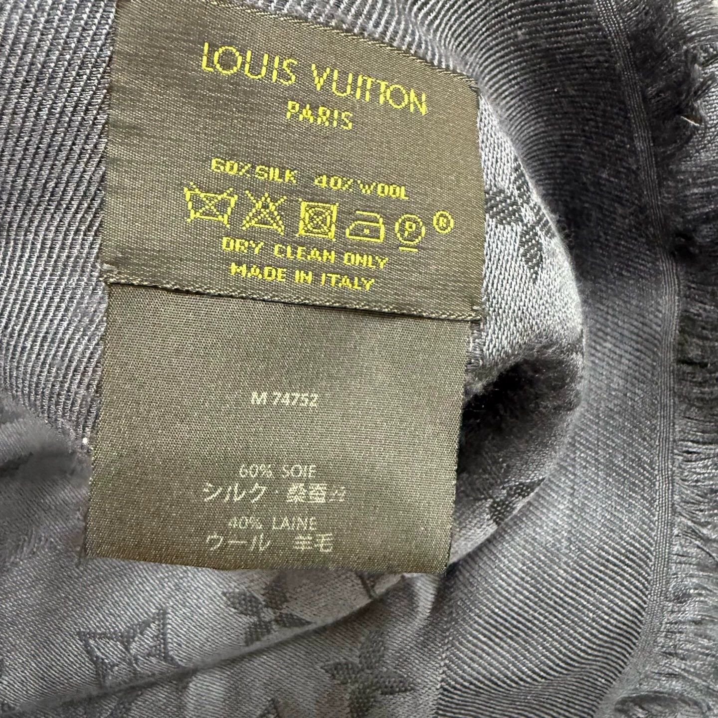 Louis Vuitton LV gray allover 140x140cm scarf 99new Size ONE SIZE - 3 Thumbnail