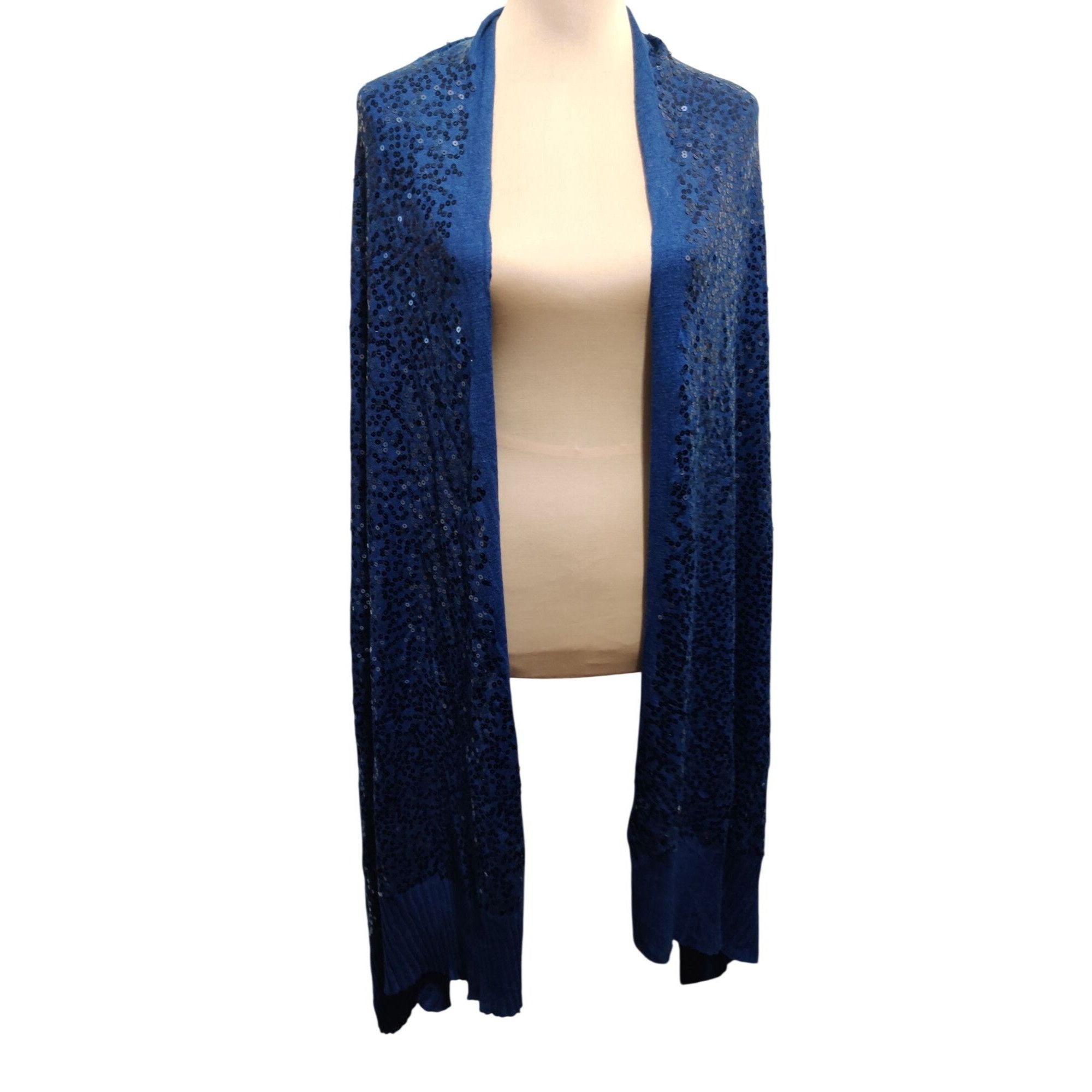 Other IMAN Navy Blue Sequin Knit Shawl Wrap Scarf Sparkle Formal E Size ONE SIZE - 1 Thumbnail
