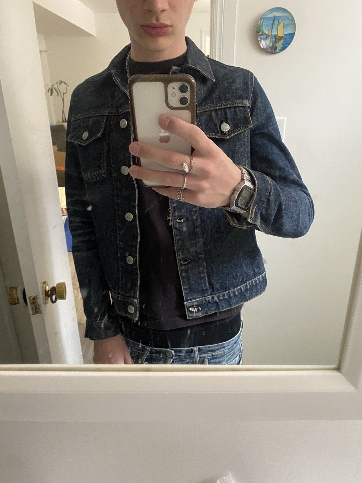 Helmut Lang Helmut Lang 1999 coated black denim jacket | Grailed