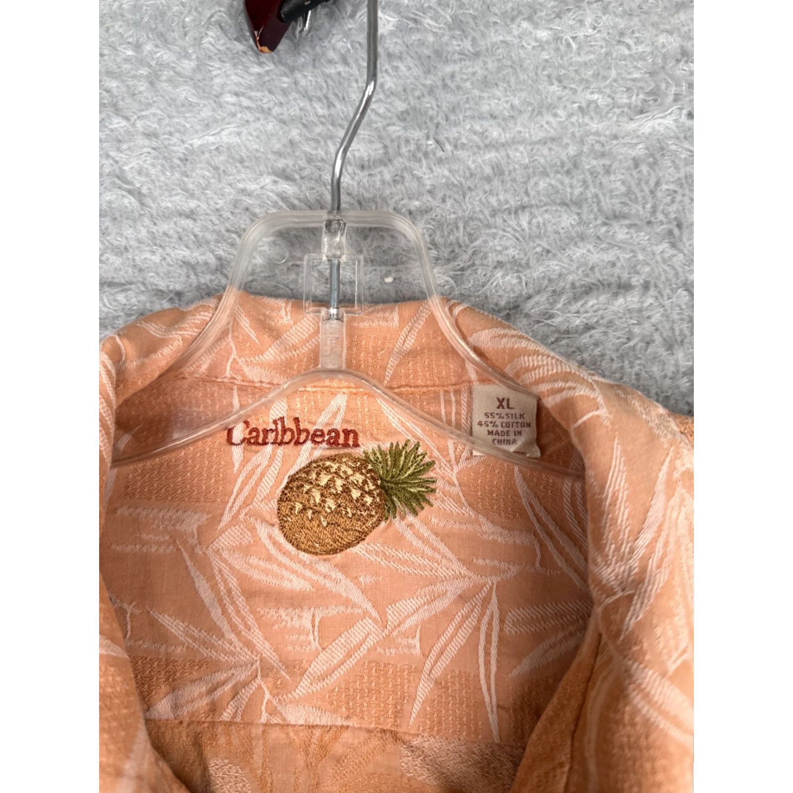 Vintage VINTAGE Caribbean Shirt Men XL Orange Bamboo Leaf Cotton Silk Blend Hawaiian Size US XL / EU 56 / 4 - 6 Thumbnail