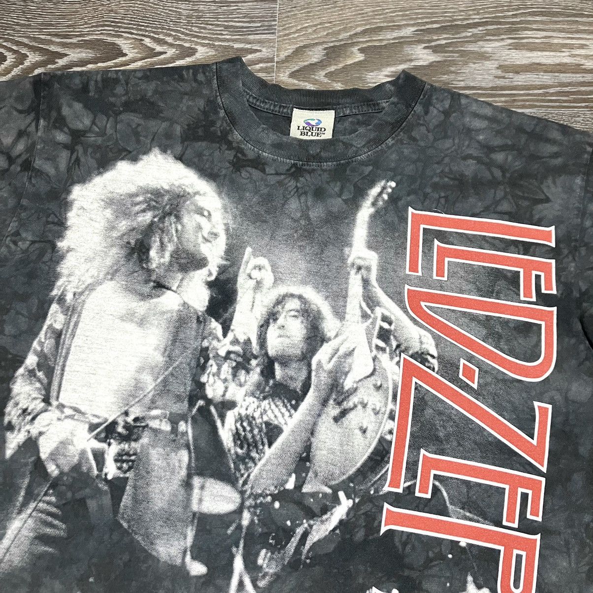 Led Zeppelin Vintage LED ZEPPELIN 2004 Liquid Blue Tie Dye T-shirt Size US L / EU 52-54 / 3 - 2 Thumbnail