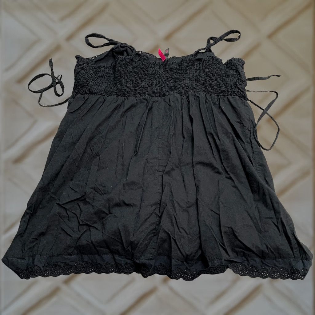 Vintage Pure Energy Tank Dress Womens 4 Black Spaghetti Strap Belted Casual Knit 100% Cotton Sleeveless Solid Short no vintage Size S / US 4 / IT 40 - 1 Thumbnail