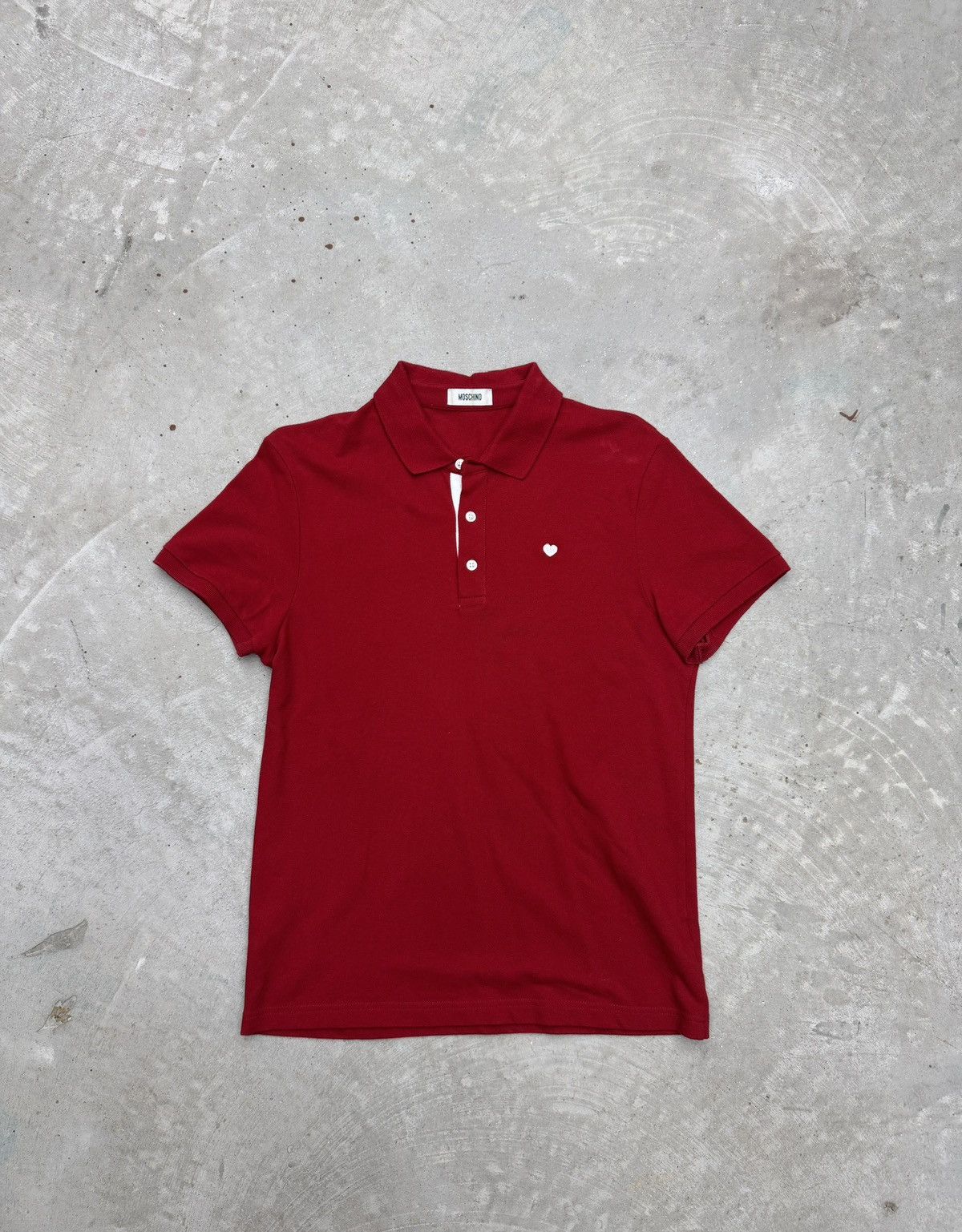 Moschino Red Moschino Heart Button Up Polo Size US M / EU 48-50 / 2 - 1 Thumbnail