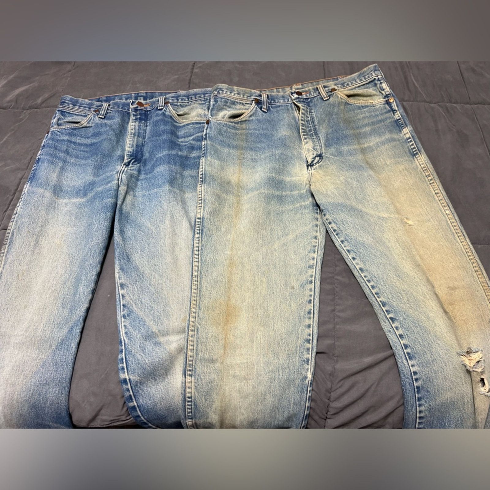 Wrangler Vintage Wrangler Jeans Mens 35x38 LOT Blue USA MEXICO 90s Size US 35 - 2 Thumbnail