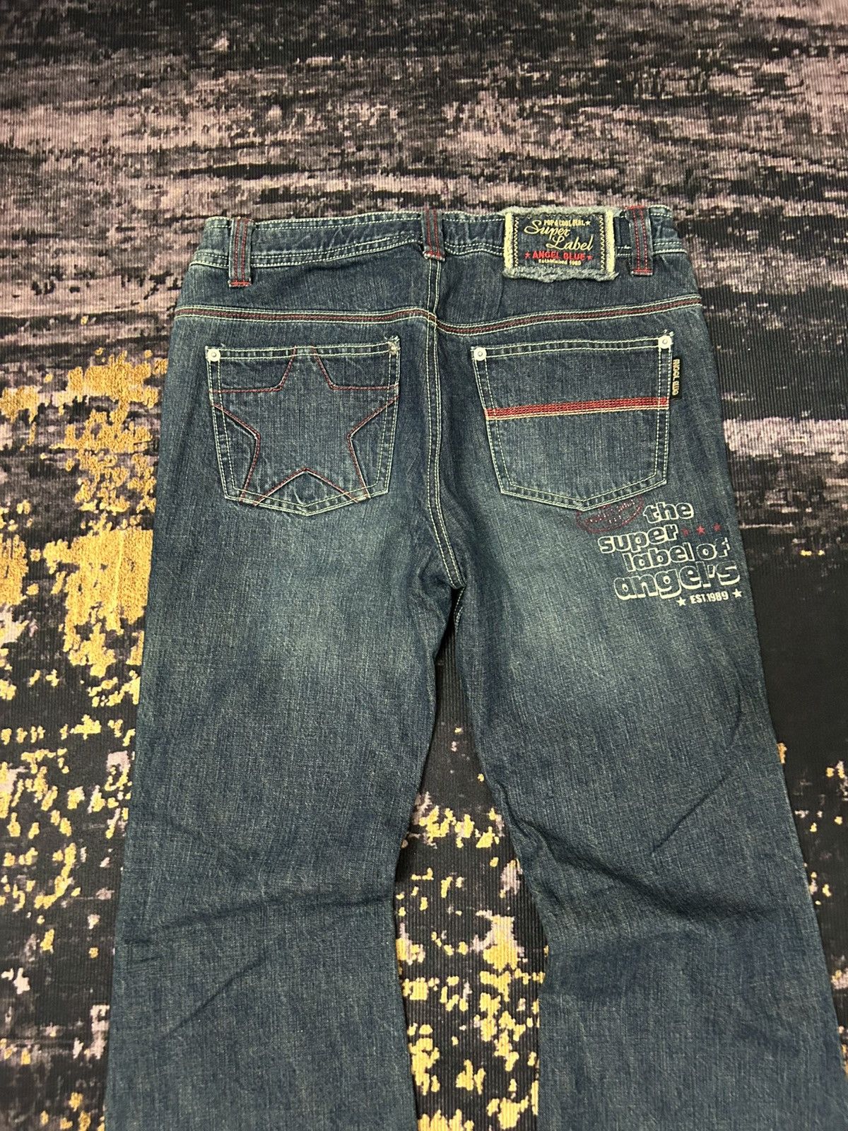 Angel Blue Vintage Angel Blue One Star Pocket Back Wash Flare Jeans Size US 29 - 7 Thumbnail