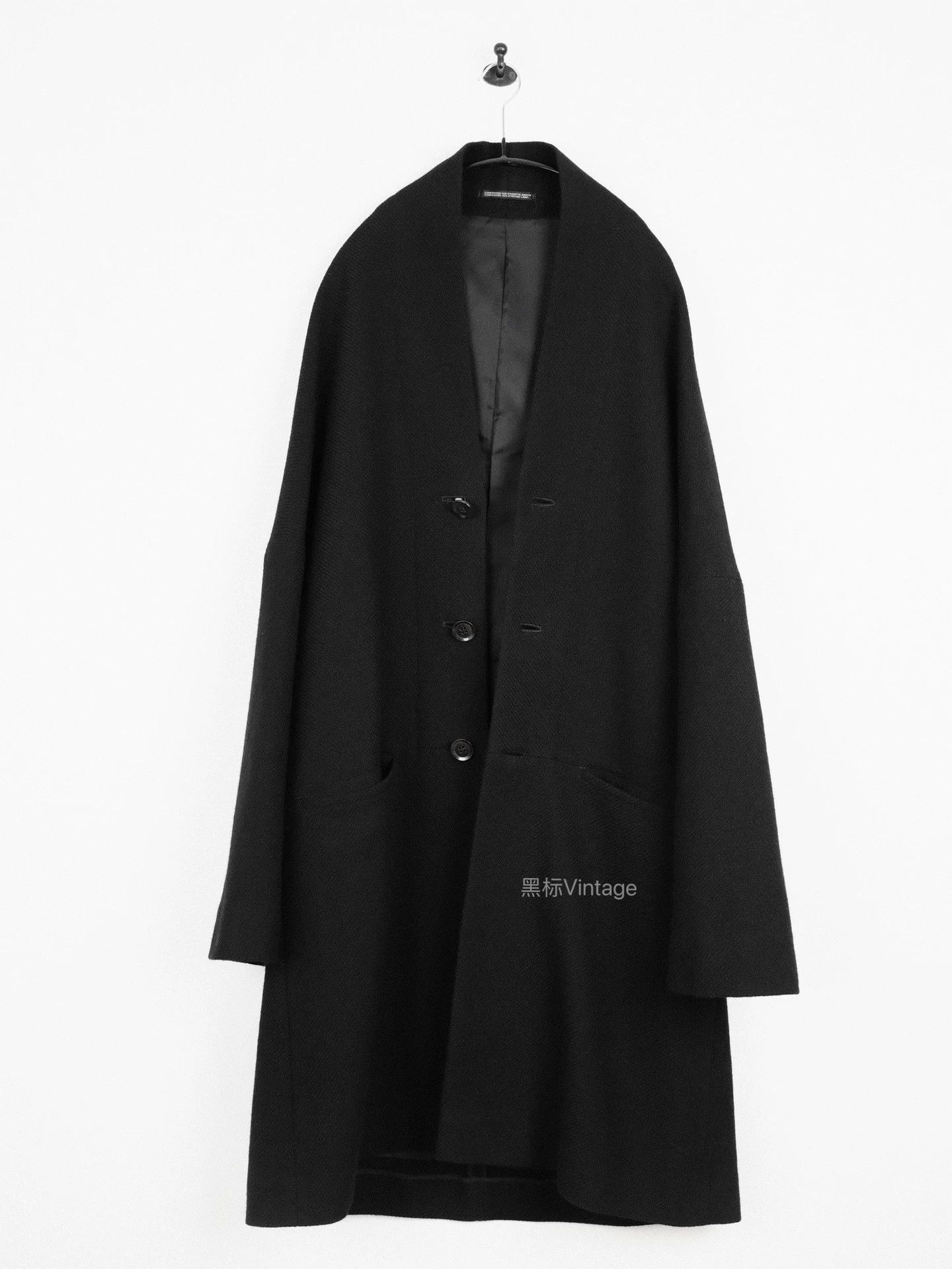 Yohji Yamamoto Yohji Noir 04AW Vintage Women's Collarless Oversized Coat Size L / US 10 / IT 46 - 2 Thumbnail