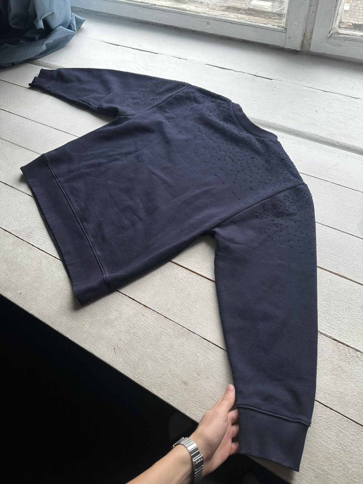 Sandro 🚨Sandro Luxury BIG LOGO VINTAGE BLUE SWEATSHIRT Size XS / US 0-2 / IT 36-38 - 9 Thumbnail