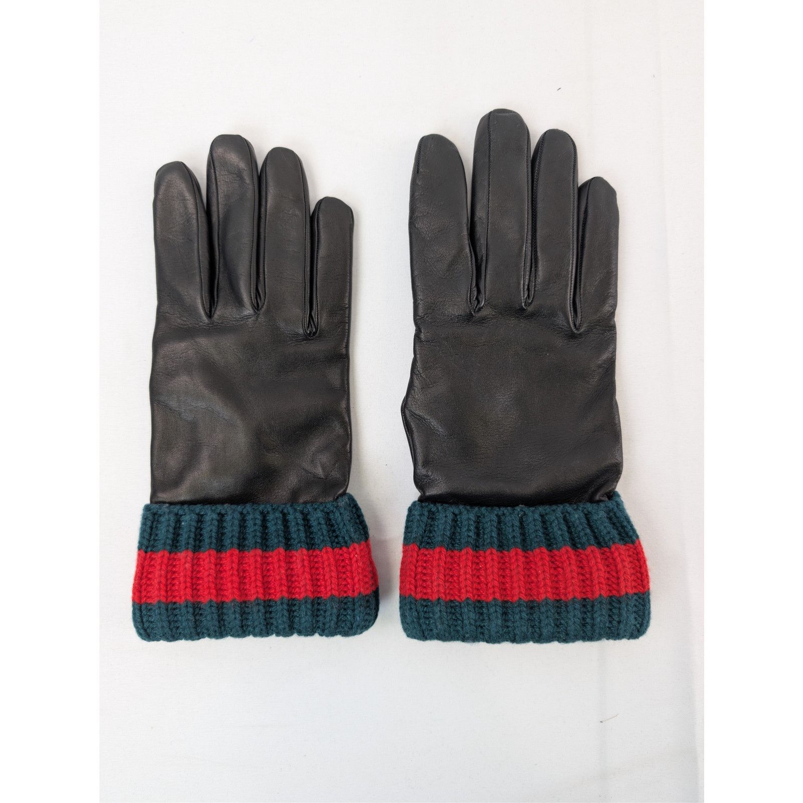 Gucci o1rshd1 Size: OS / Leather Ripped Cuff Gloves in Black Size ONE SIZE - 2 Thumbnail
