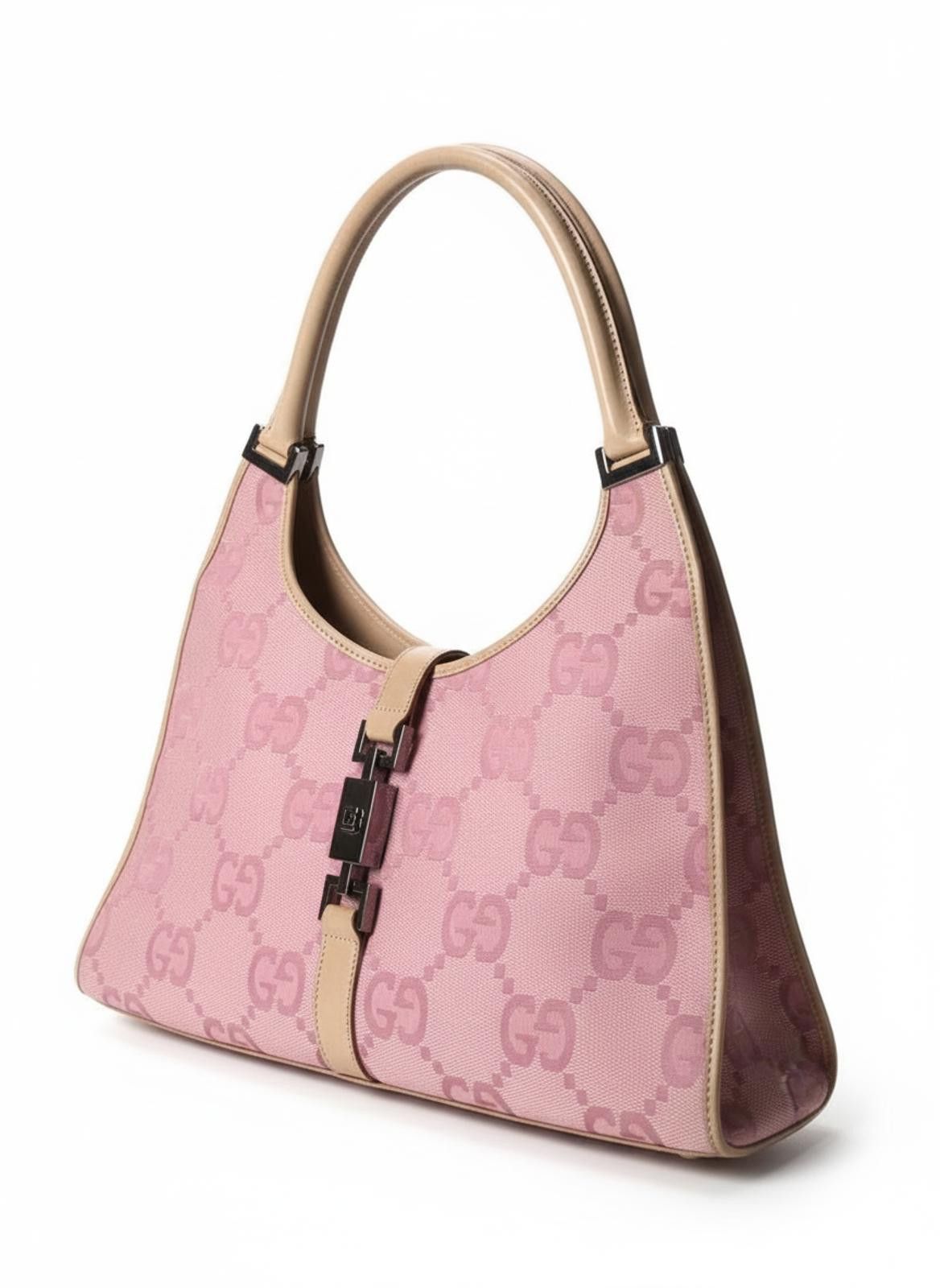 Gucci Gucci - Pink GG Monogram Canvas Shoulder Bag Size ONE SIZE - 1 Thumbnail