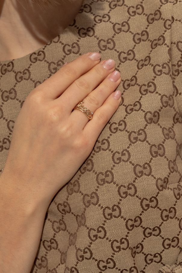 Gucci oc11z0126 Size: XS / Gucci Script Wide Ring in Gold Size ONE SIZE - 2 Thumbnail