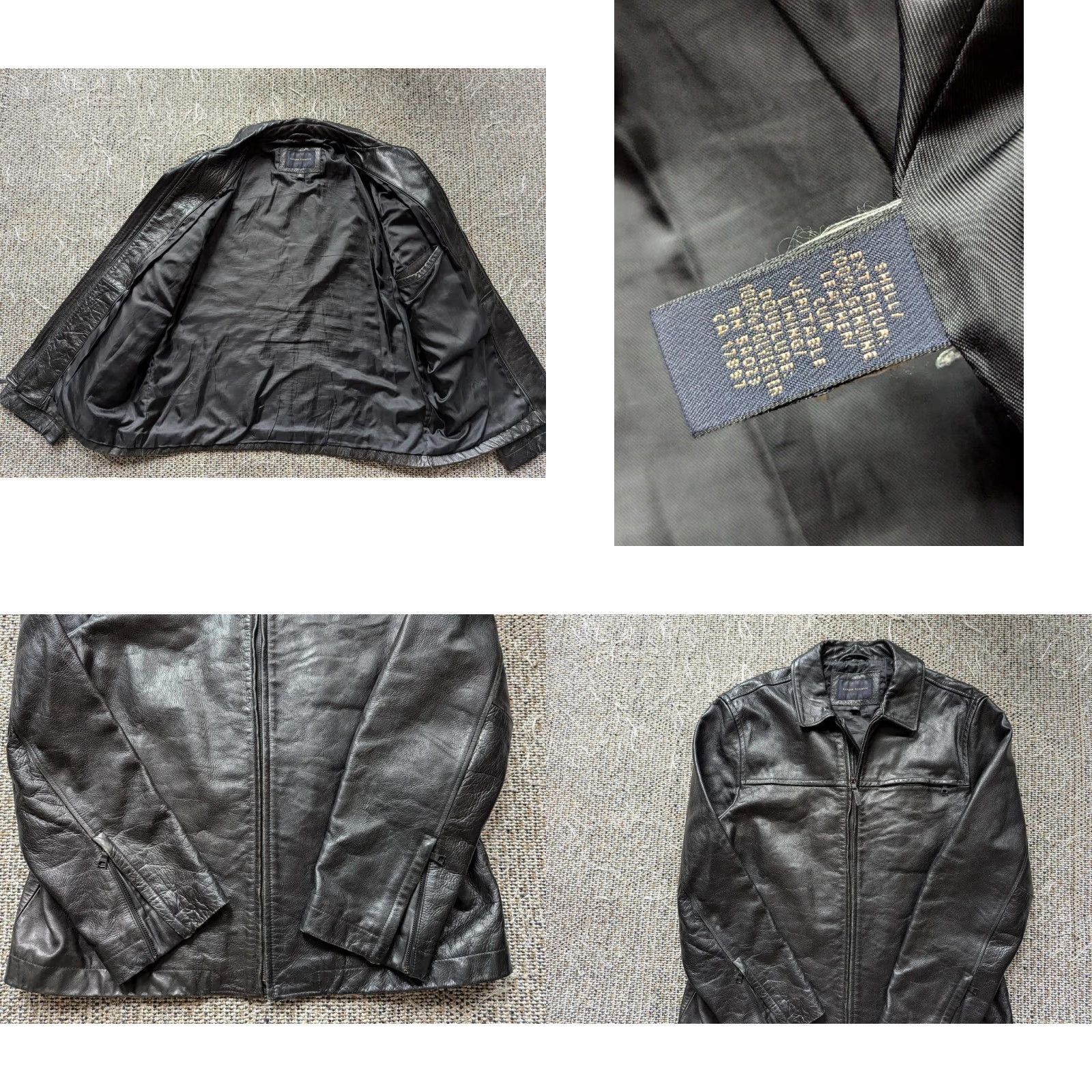 Banana Republic Banana Republic leather jacket XL black cowhide MOTORCYCLE jacket Mens XL Black leather Motorcycle Jacket Size US XL / EU 56 / 4 - 8 Thumbnail
