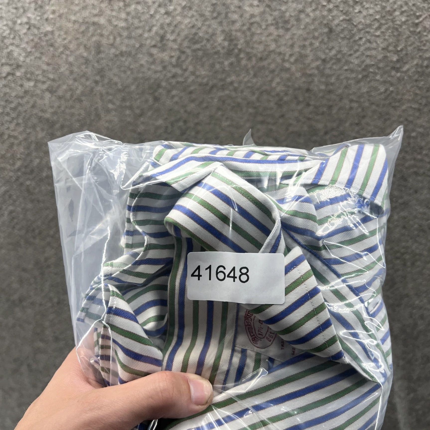 Brooks Brothers Brooks Brothers Dress Shirt Mens 17.5 4/5 Blue Stripe Non Iron Classic Fit Shirt Mens Neck 17.5 Size 48R - 8 Thumbnail