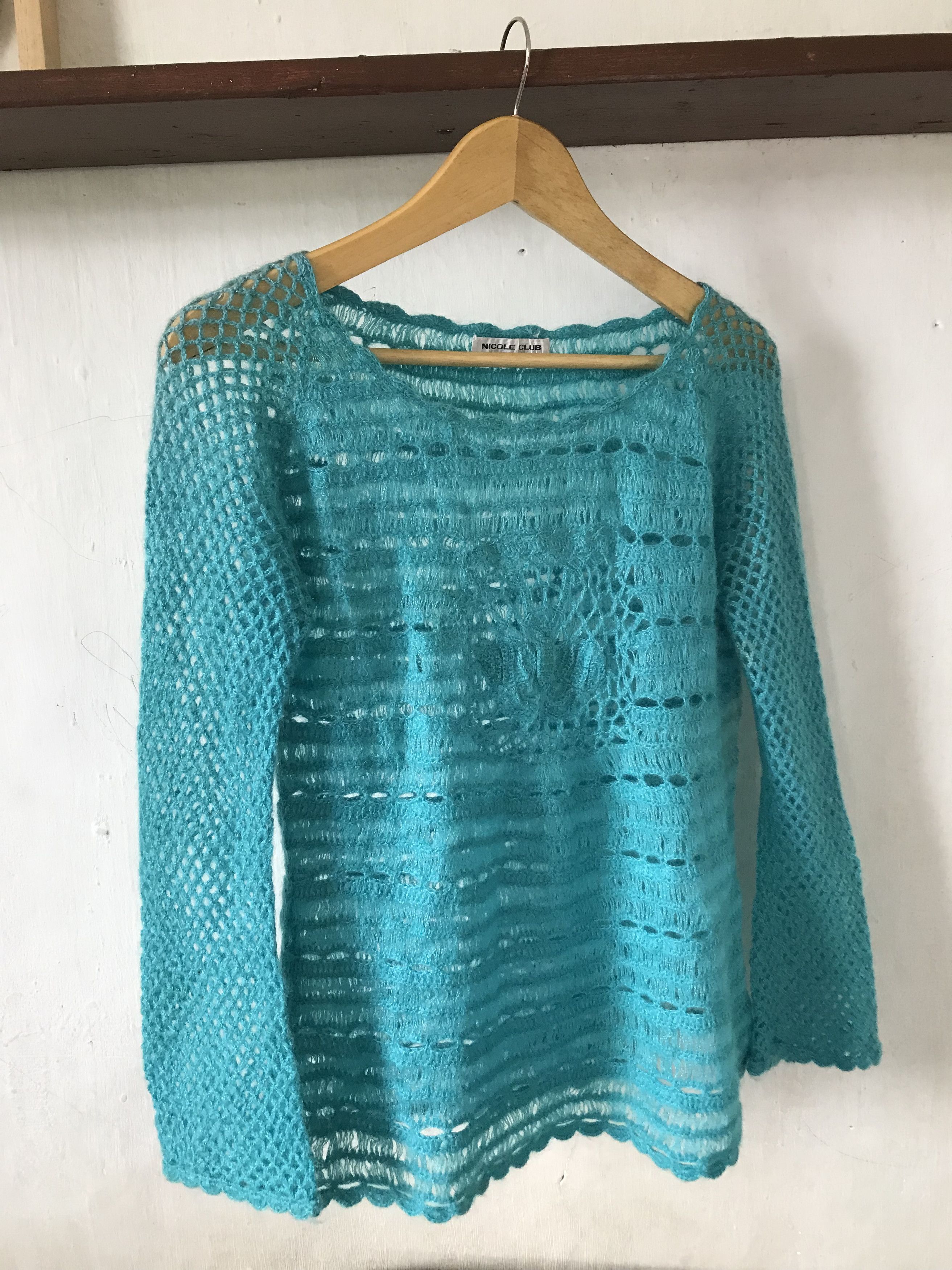 Nicole Club Nicole Club Mohair Butterfly Open Knitted Fish Net Size S / US 4 / IT 40 - 4 Thumbnail